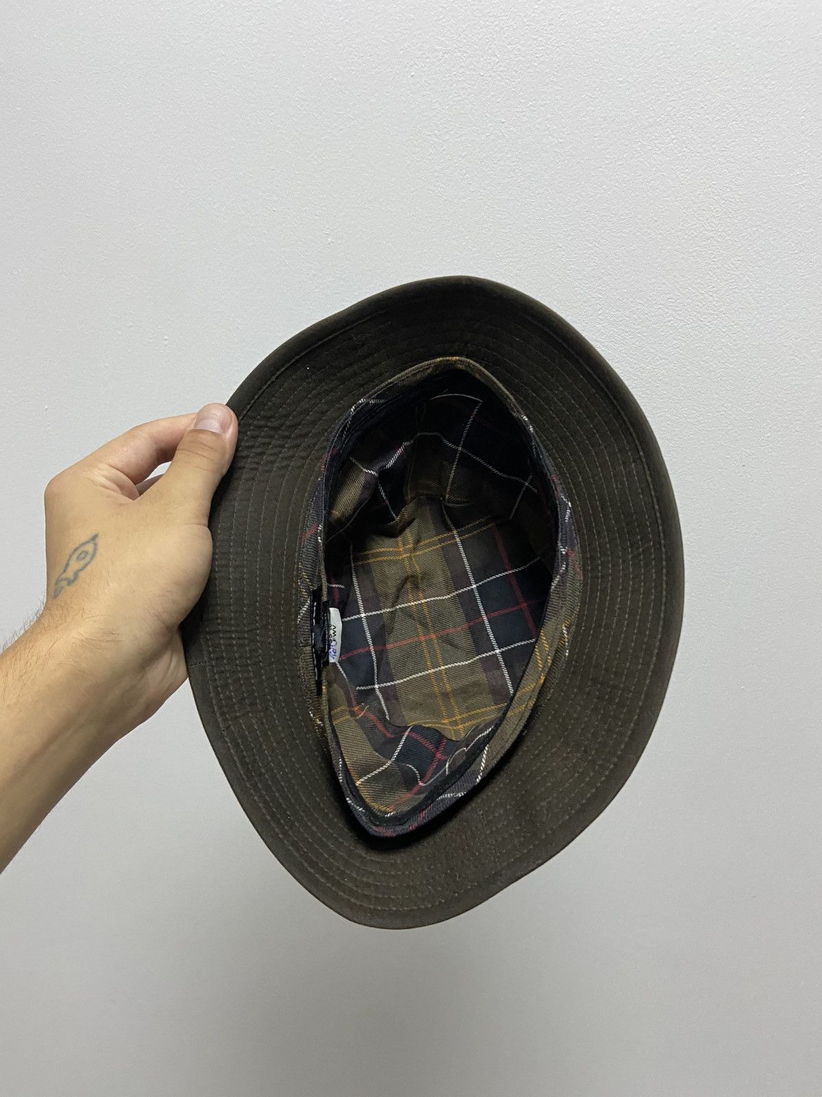 Barbour × Vintage Barbour Panama Hat Vintage Small Logo Burberry Check Size ONE SIZE - 5 Thumbnail