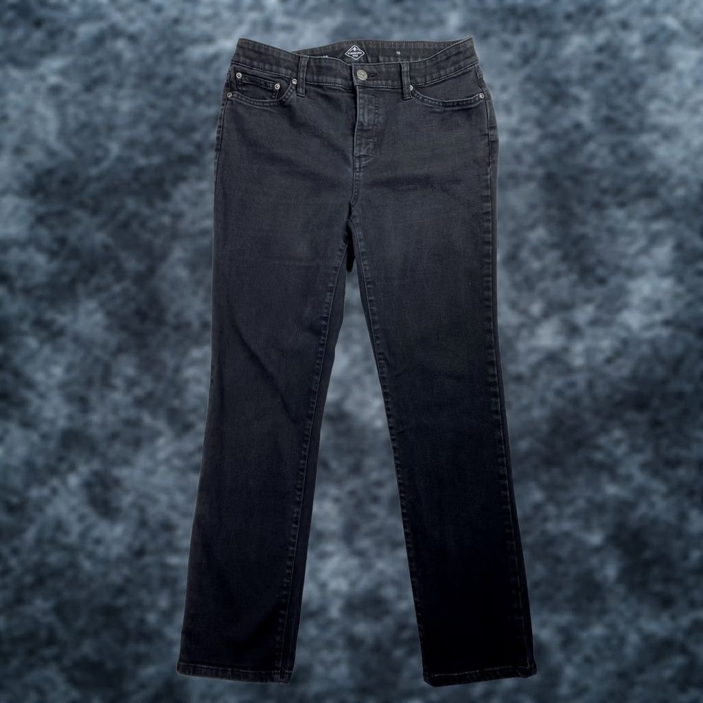 Vintage St. John's Bay Jeans Womens 10 Straight Black Mid Rise Stretch Denim Size 32" / US 10 / IT 46 - 1 Thumbnail