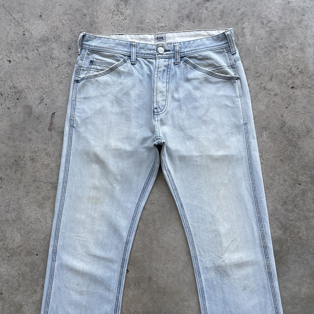 Japanese Brand Vintage Lee Japan Workwear Wash Jeans Faded Pants Denim W31 Size US 31 - 3 Thumbnail