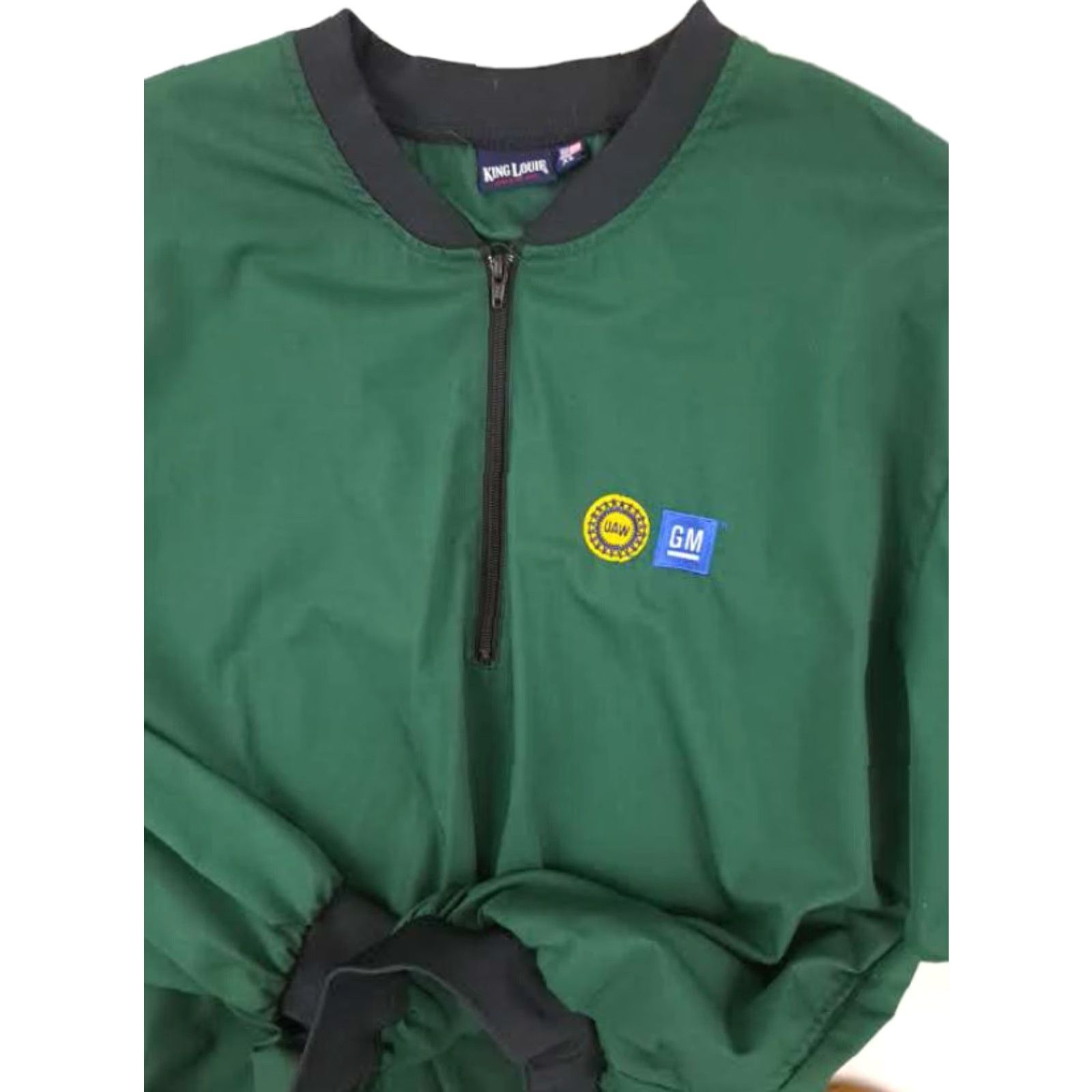 Vintage VINTAGE General Motors UAW Nylon Golf Pullover Warm - UP King Louie USA Made Shirt XL Green Men Size US XL / EU 56 / 4 - 4 Thumbnail
