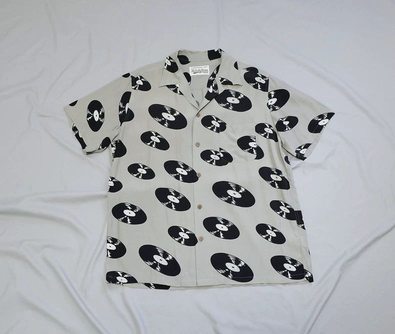 【希少】WACKO MARIA RECORDS HAWAIIAN SHIRT WACKO MARIA/RECORDS HAWAIIAN SHIRT（GREEN）［レコードハワイアン