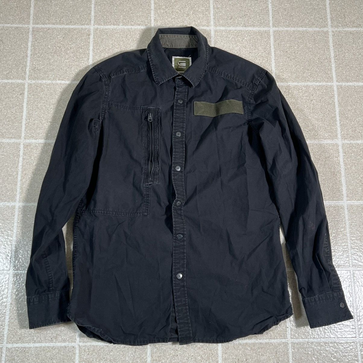 G-Star G STAR RAW Cargo Line Black Long Sleeve Button Up Shirt Size US L / EU 52-54 / 3 - 1 Thumbnail