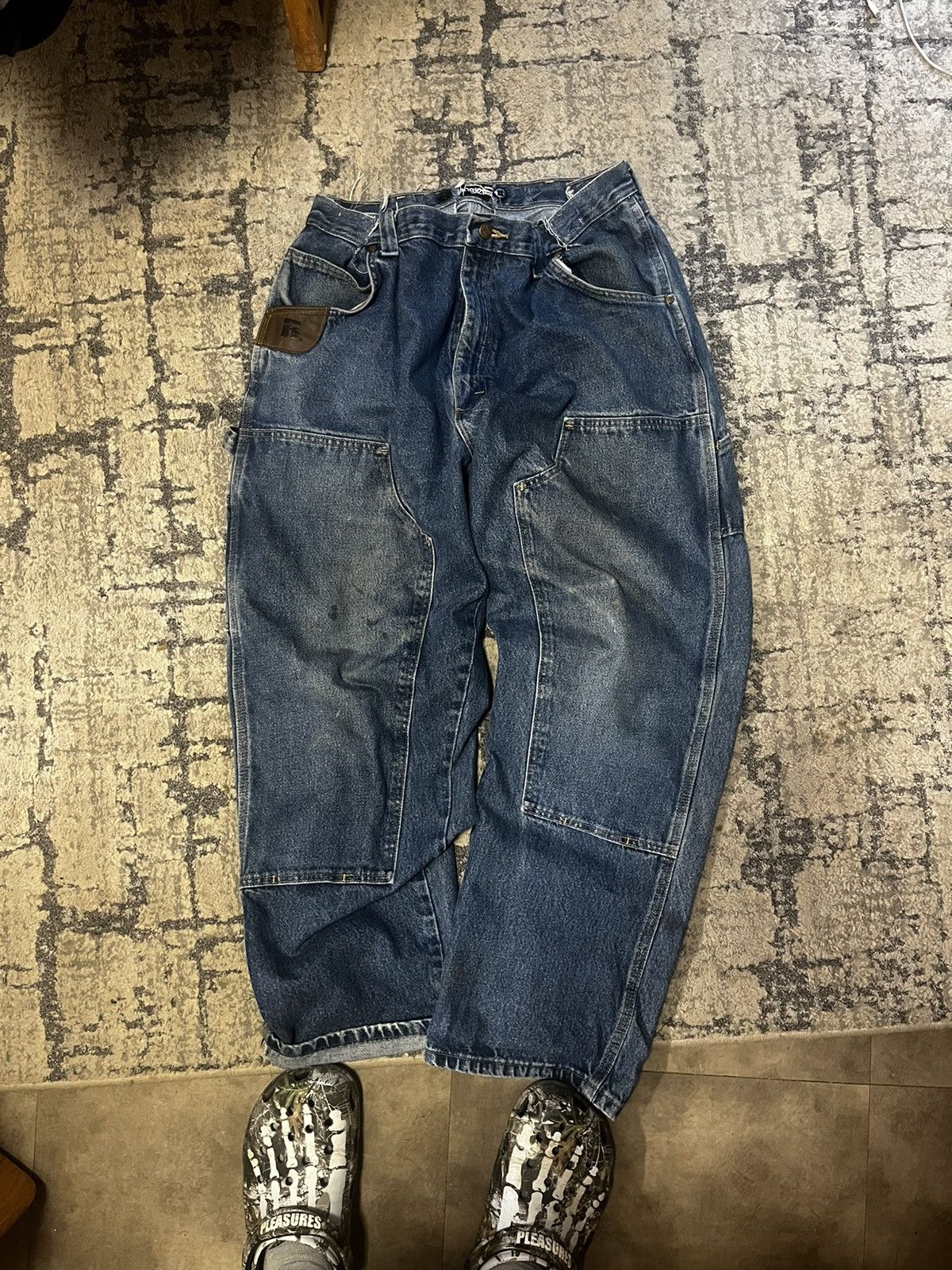 Vintage DOUBLE KNEE BAGGY WRANGLERS Size US 32 / EU 48 - 1 Preview