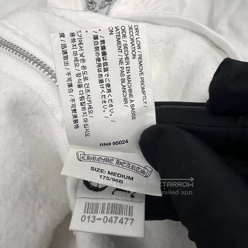 Chrome Hearts CHROME HEARTS Size M White scroll flag printed zipper hoode Size US M / EU 48-50 / 2 - 6 Thumbnail