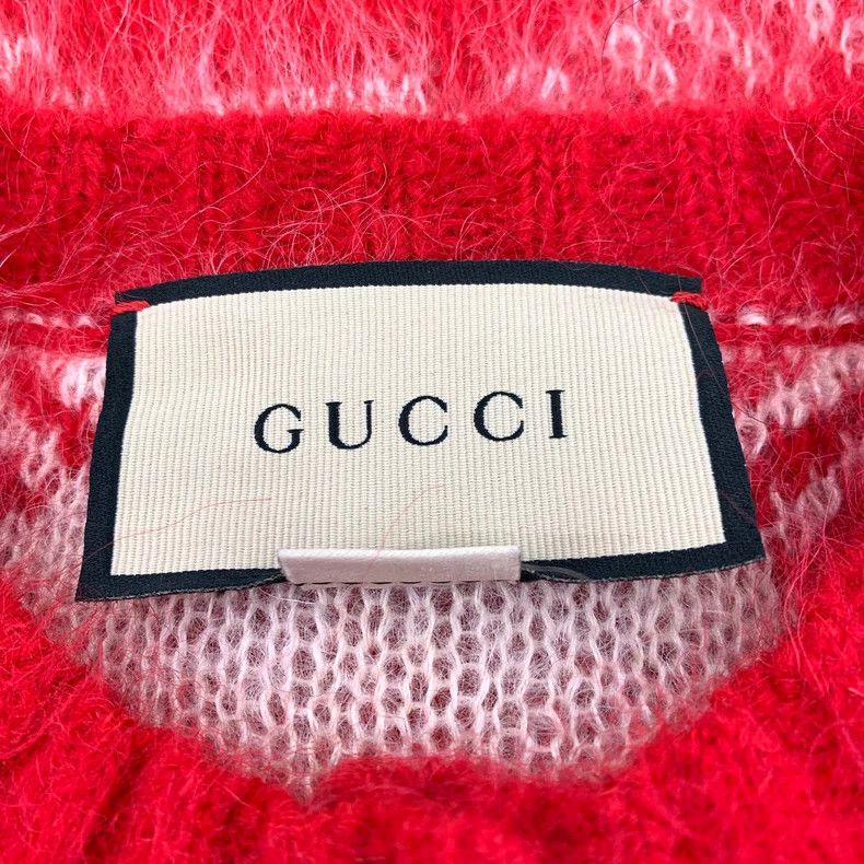 Gucci Gucci Red logo full-printed horsehair knitted long-sleeved Size US XS / EU 42 / 0 - 5 Thumbnail