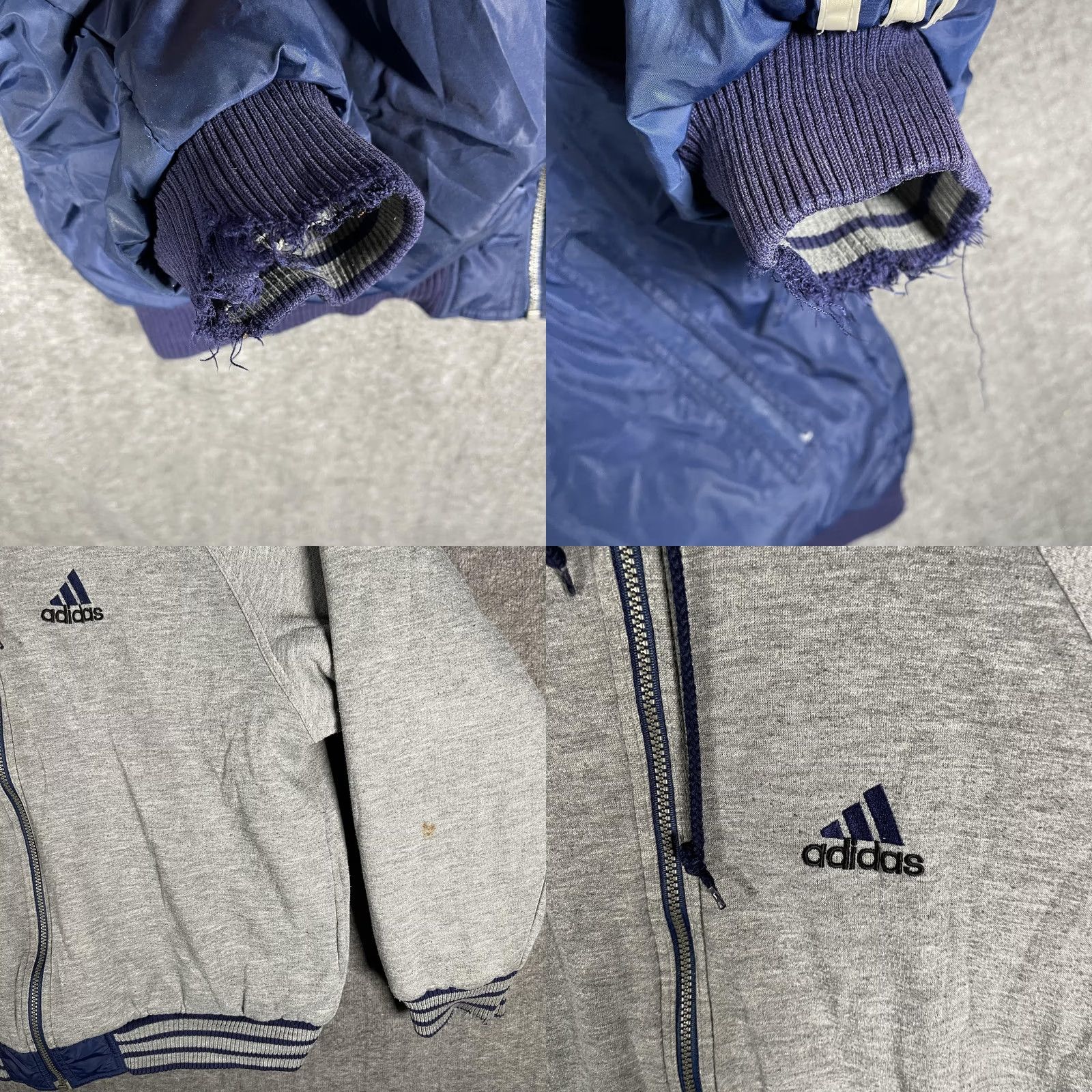 Adidas Adidas Jacket Mens XL Blue Gray Reversible Hooded Full Zip Winter Bomber Vintage Size US XL / EU 56 / 4 - 8 Thumbnail