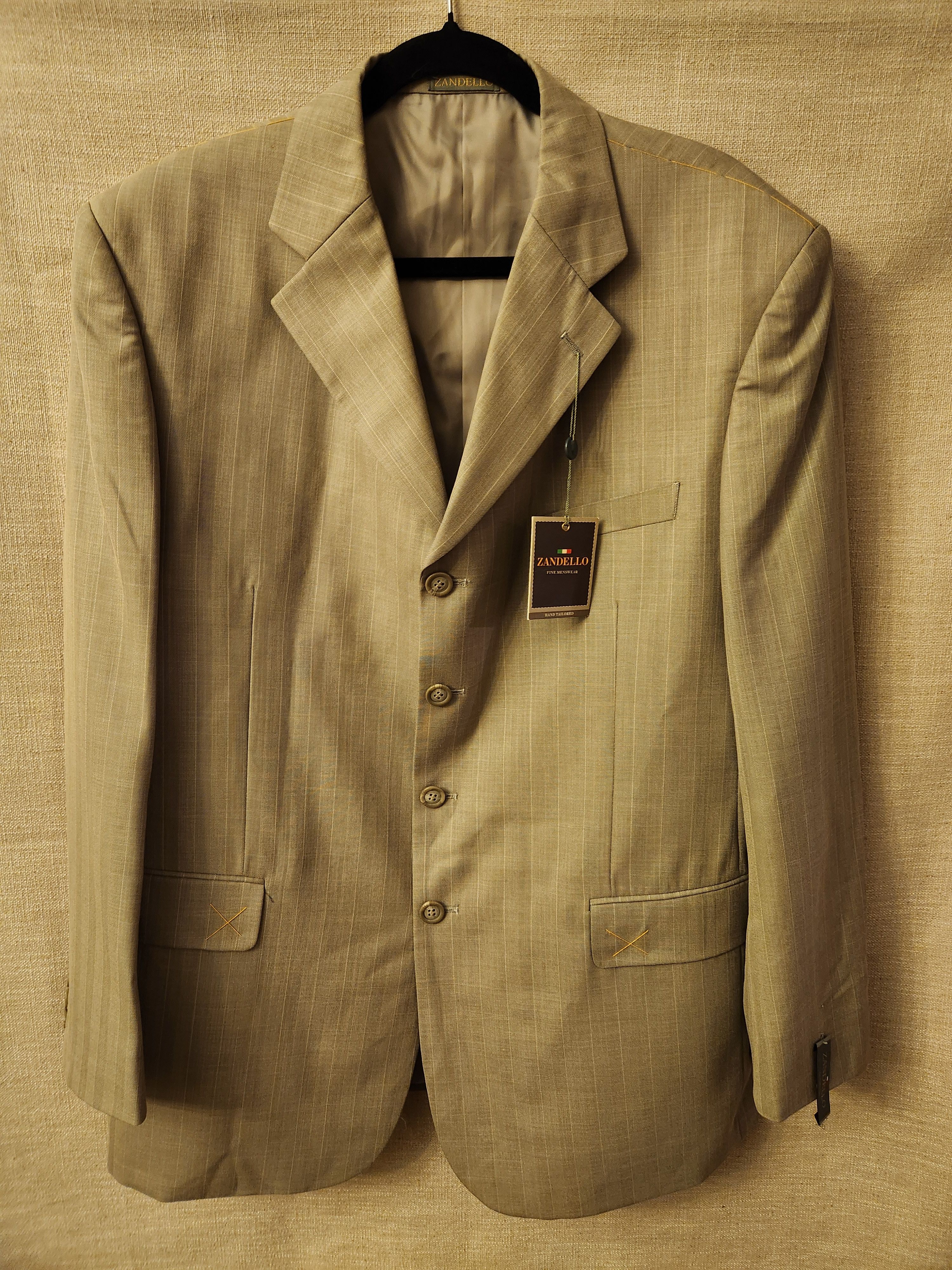 Other NWT Zandello Hand Tailored Gray Pinstriped Blazer Size 42R - 1 Thumbnail