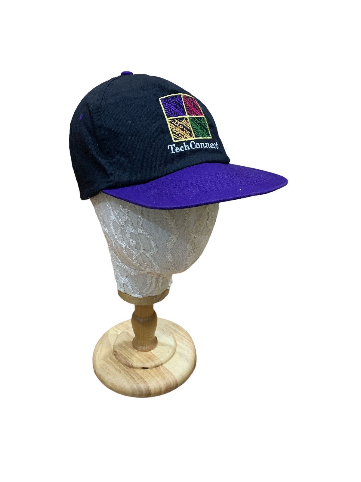 Apple VTG 1990s TECH CONNECT IBM SNAPBACK CAP HAT Size ONE SIZE - 1 Thumbnail