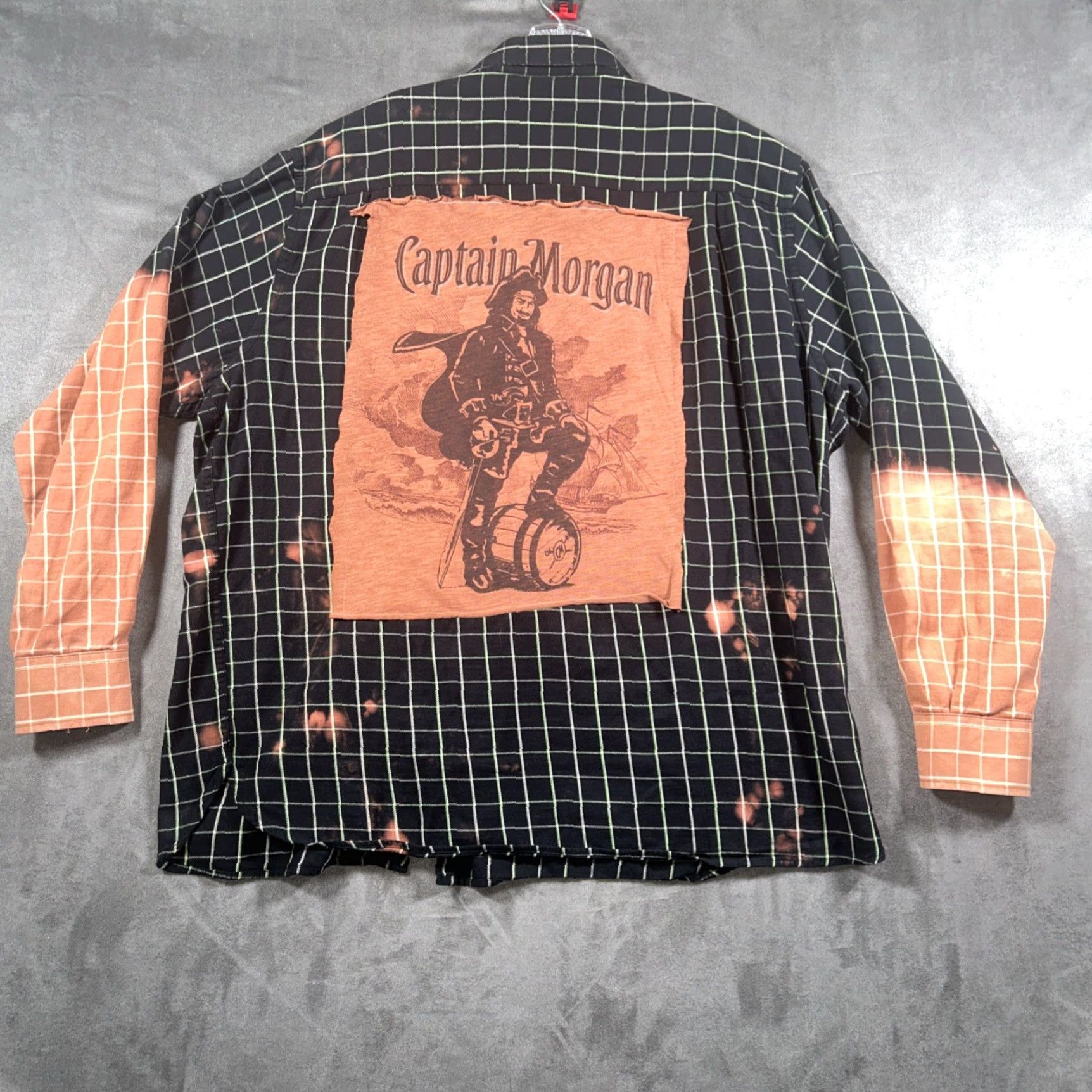 Perry Ellis Captain Morgan Perry Ellis Portfolio Shirt Button Up Mens 2XL Black Splattered Stripe Pattern Dress Shirt Mens Size US XXL / EU 58 / 5 - 2 Thumbnail