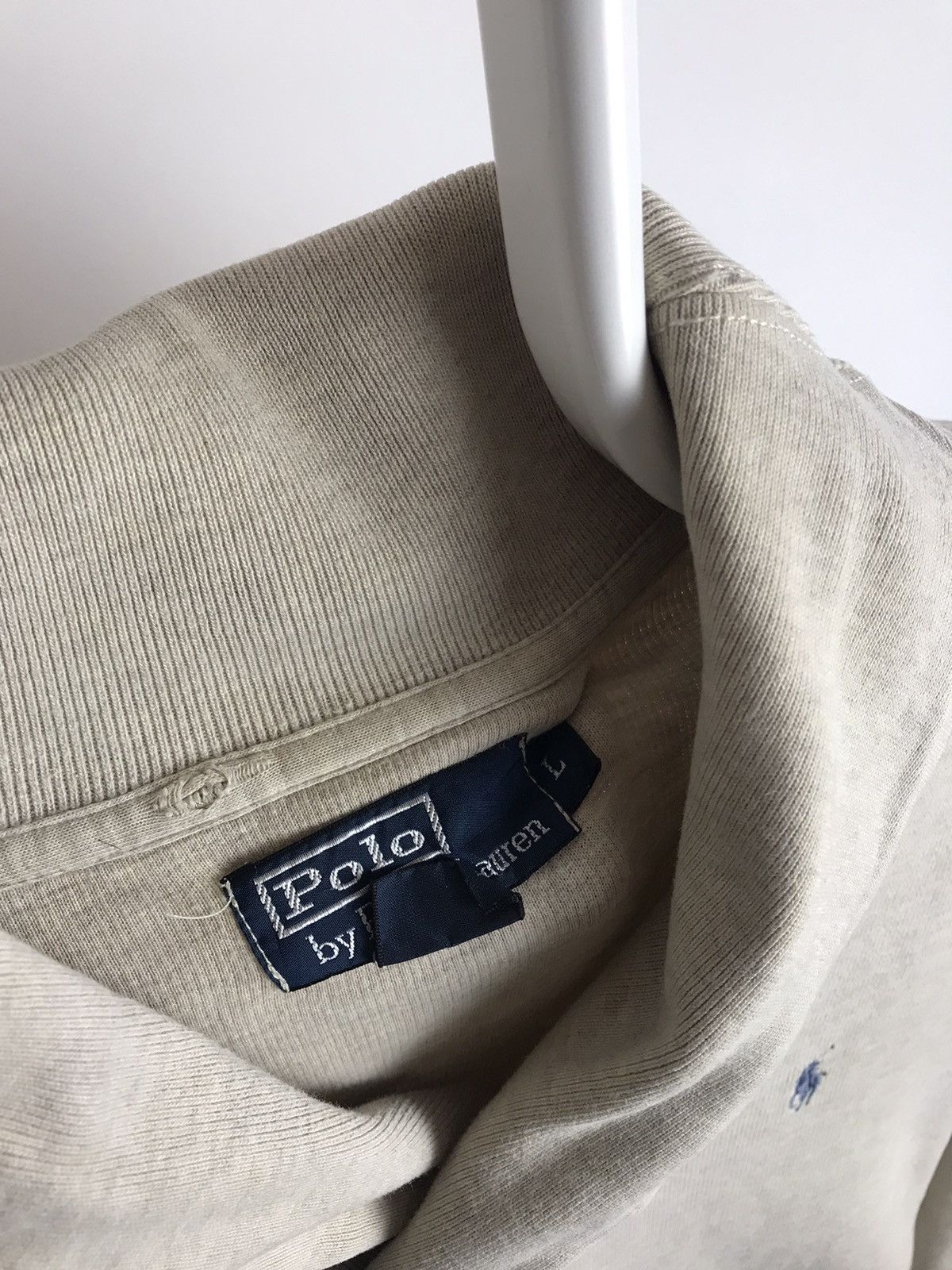 Polo Ralph Lauren × Vintage Vintage Polo Ralph Lauren Beige Cotton Jamper Size US L / EU 52-54 / 3 - 3 Thumbnail