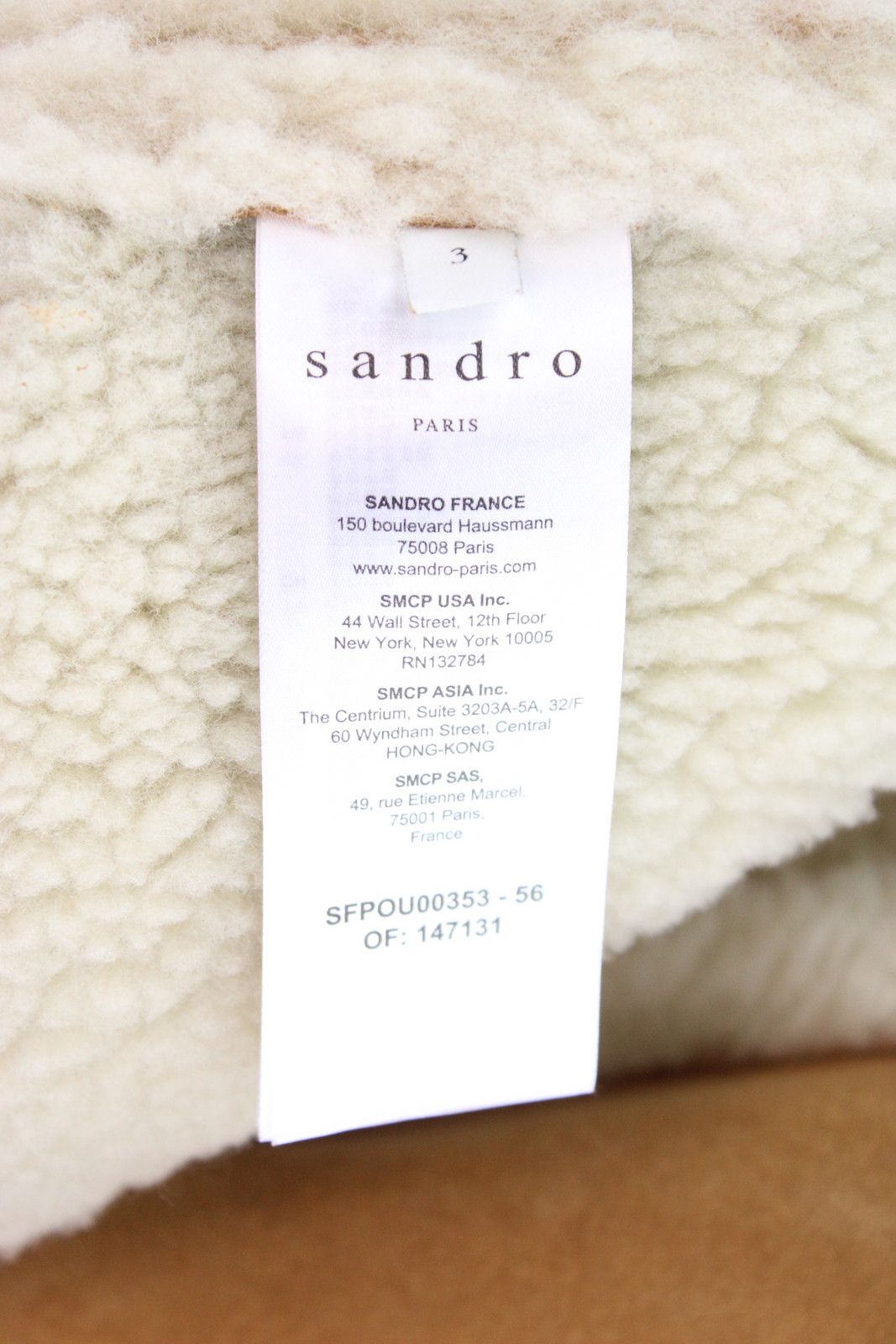 Sandro SANDRO Royal Jacket Womens LARGE Shearling Leather Button Size L / US 10 / IT 46 - 7 Thumbnail