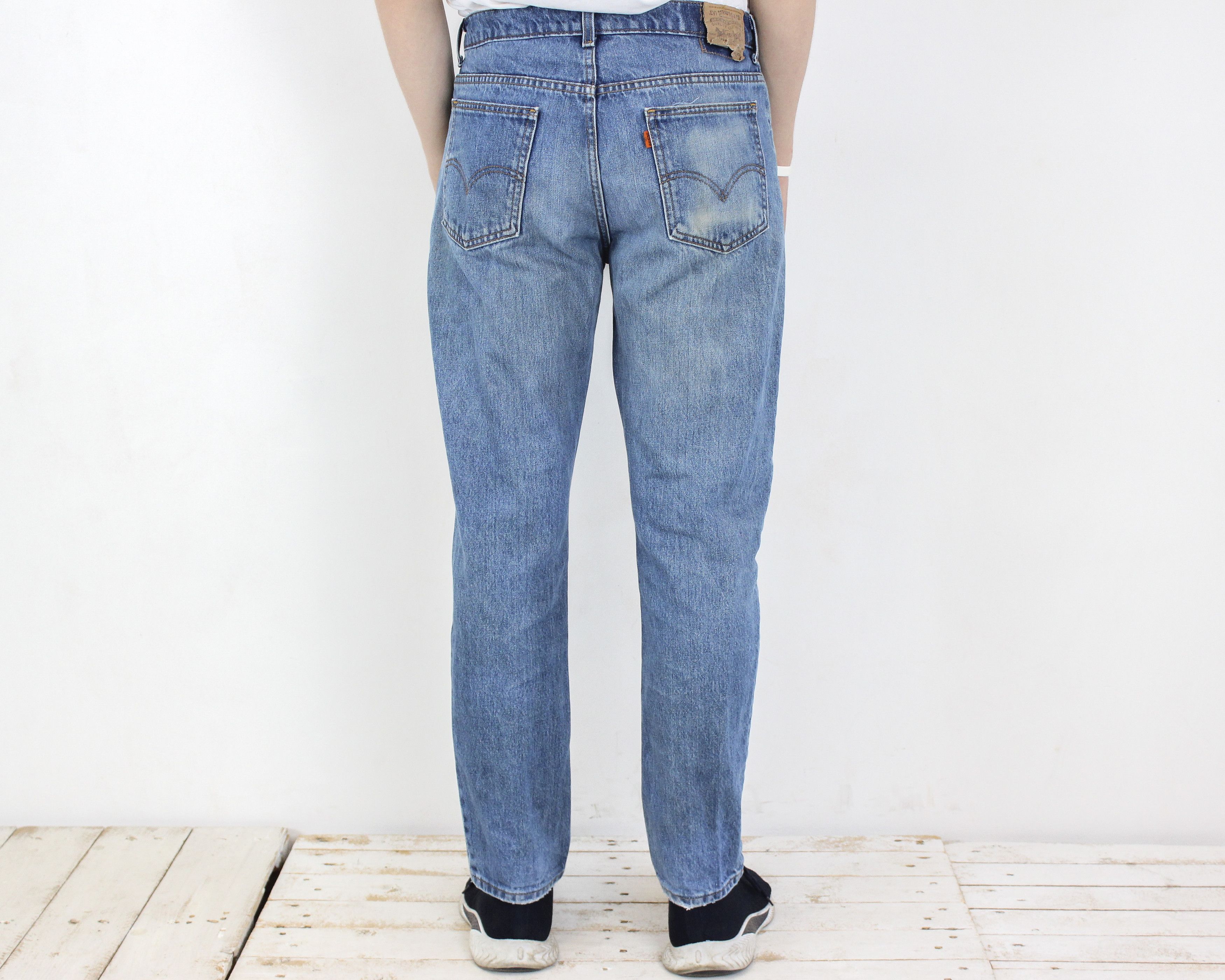 Levi's 610 Orange Tab W33 L32 Slim Fit Straight Jeans Denim 90's Size US 33 - 4 Thumbnail