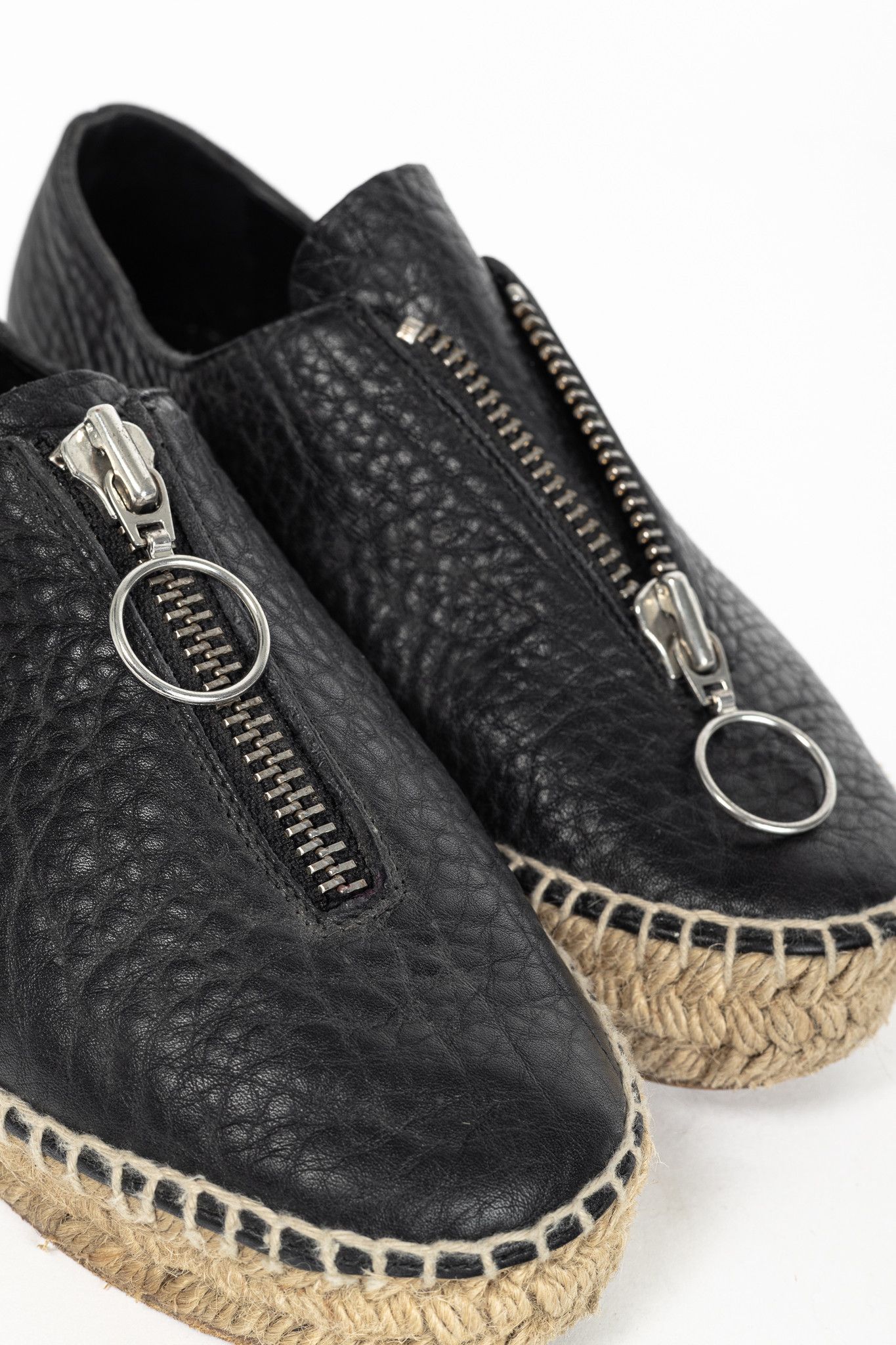 Alexander Wang Alexander Wang Devon Black Leather Espadrille Sneakers Size US 5.5 / IT 35.5 - 6 Thumbnail