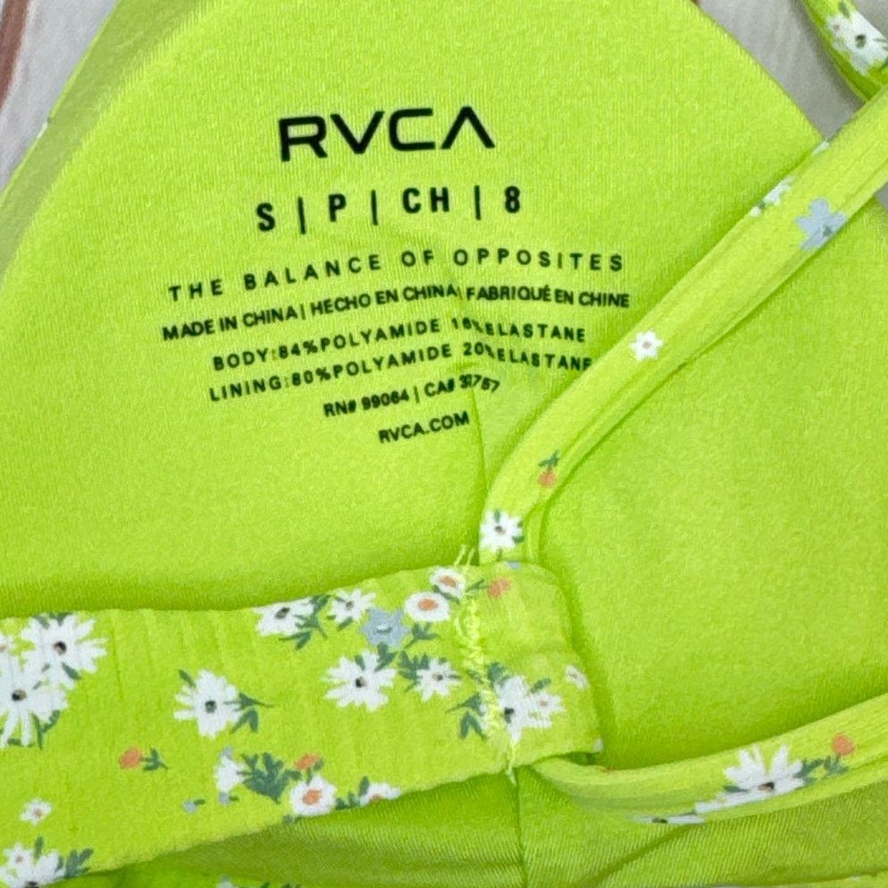 RVCA RVCA Itty Crossback Neon Green Bikini Top Women’s Sz S/8 NWT Size S / US 4 / IT 40 - 4 Thumbnail