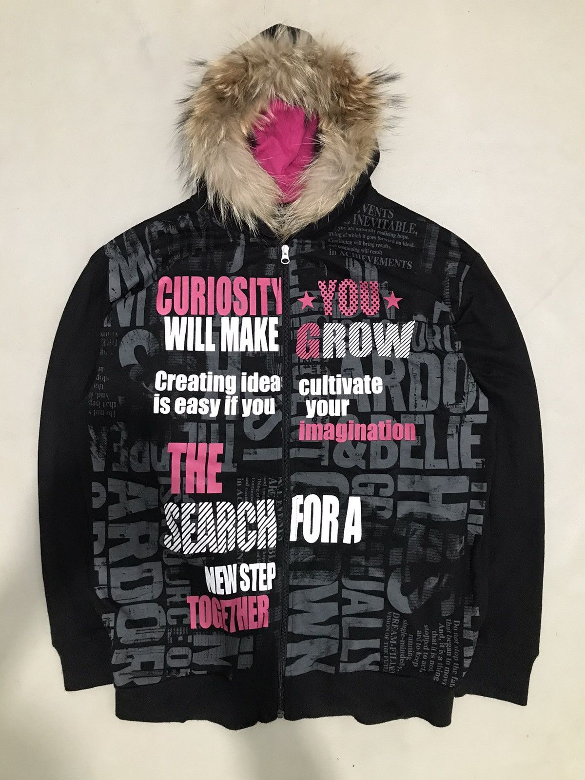 image of If Six Was Nine x Le Grande Bleu L G B Beaumont Carr Fur Hoodie Poem Lgb Kmri Style in Black (Size 