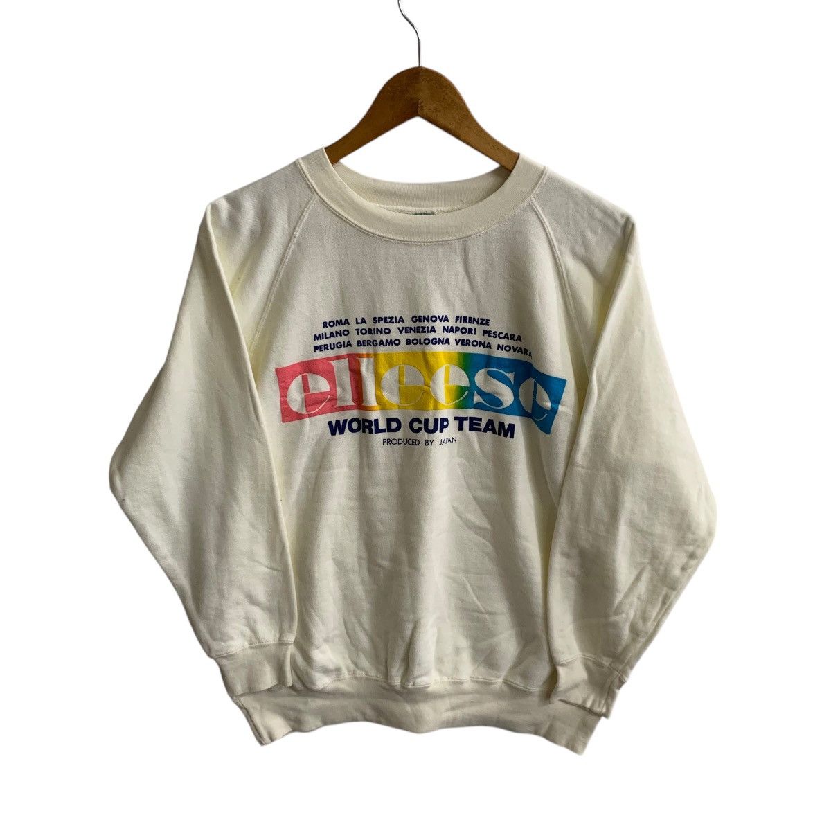 Vintage Ellesse Sweatshirt Rare Spell Out Logo Italy Small