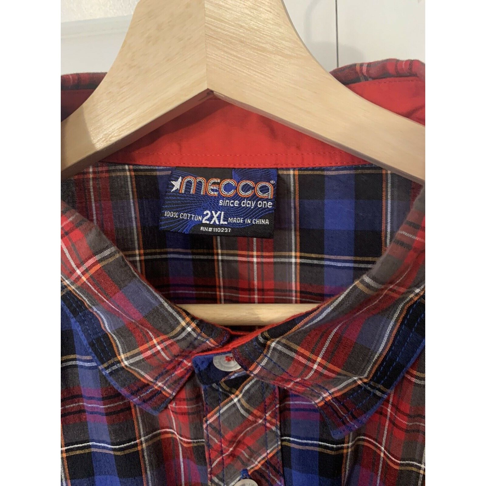 Mecca Vtg MECCA Men's Size 2XL RED PLAID Button Front Short Sleeve Size US XXL / EU 58 / 5 - 2 Thumbnail