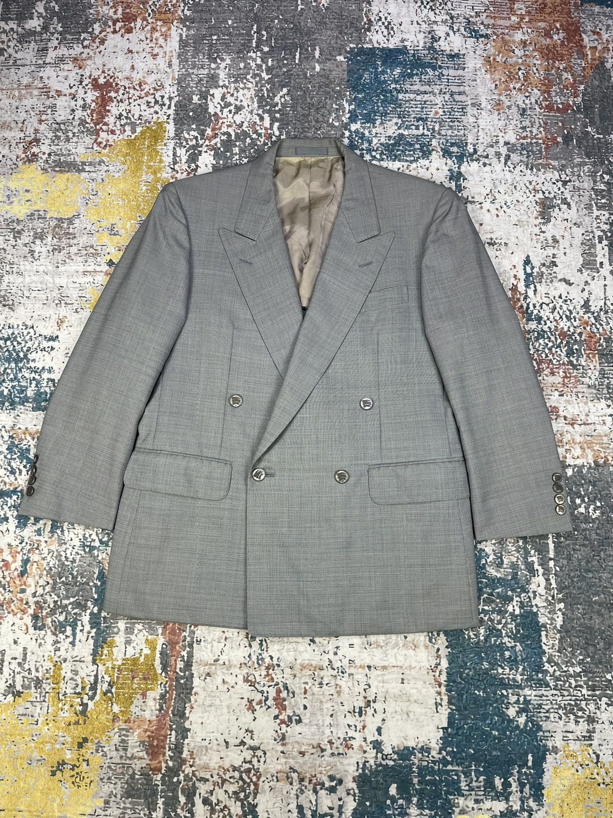 Burberry Vintage Burberrys Monogram Button Peak Lapel Blazer Size US M / EU 48-50 / 2 - 1 Thumbnail