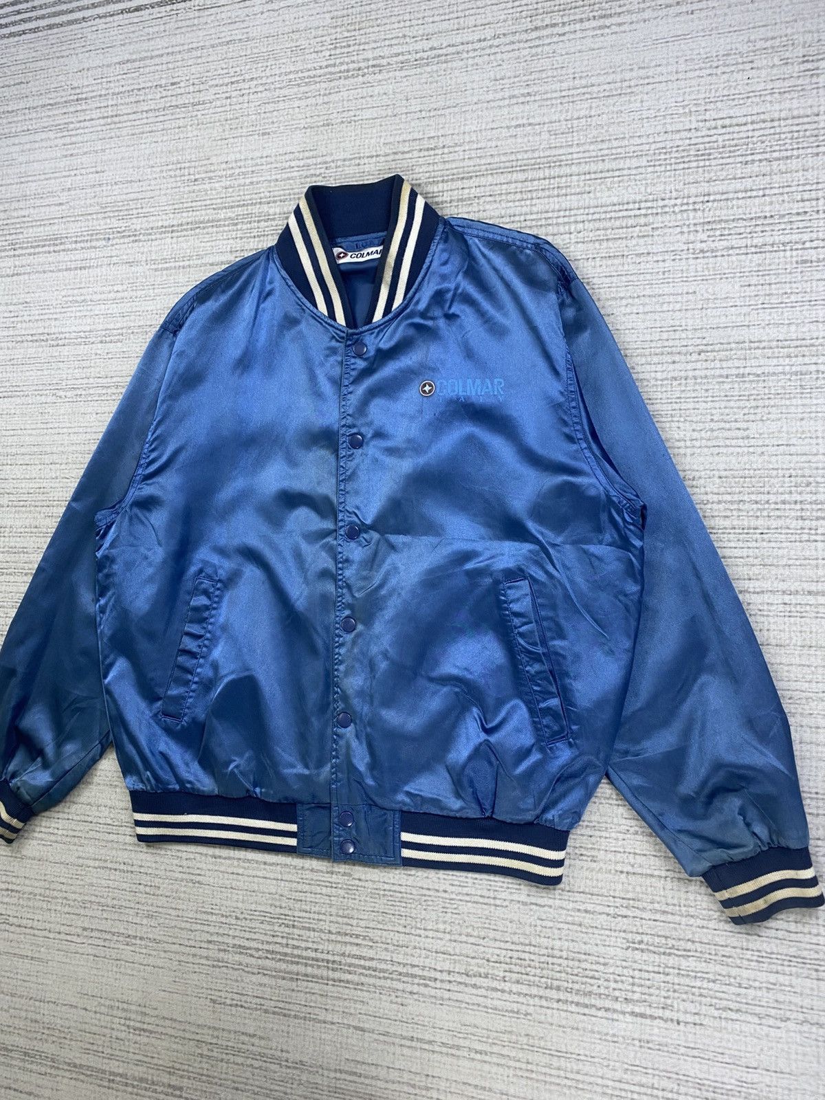 Colmar × Japanese Brand Vintage Colmar Rare Satin Big Logo Varsity Jacket Size US L / EU 52-54 / 3 - 4 Thumbnail