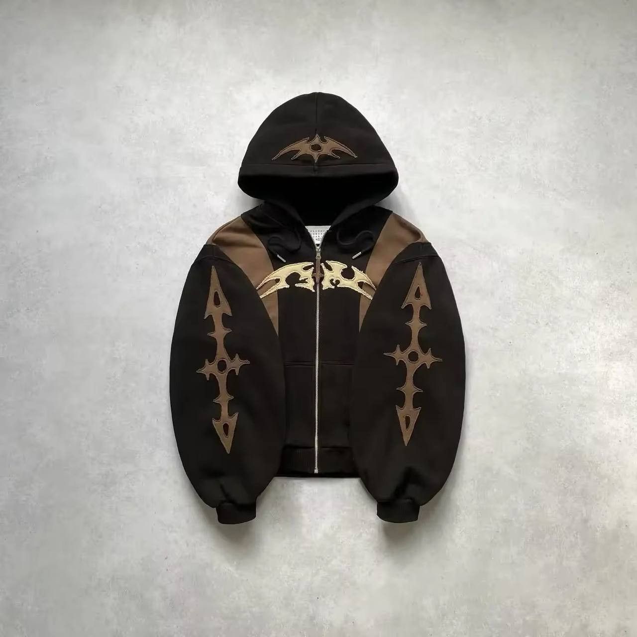 Japanese Brand × Vintage gothic hoodie with geometric embroidery Size US L / EU 52-54 / 3 - 1 Thumbnail