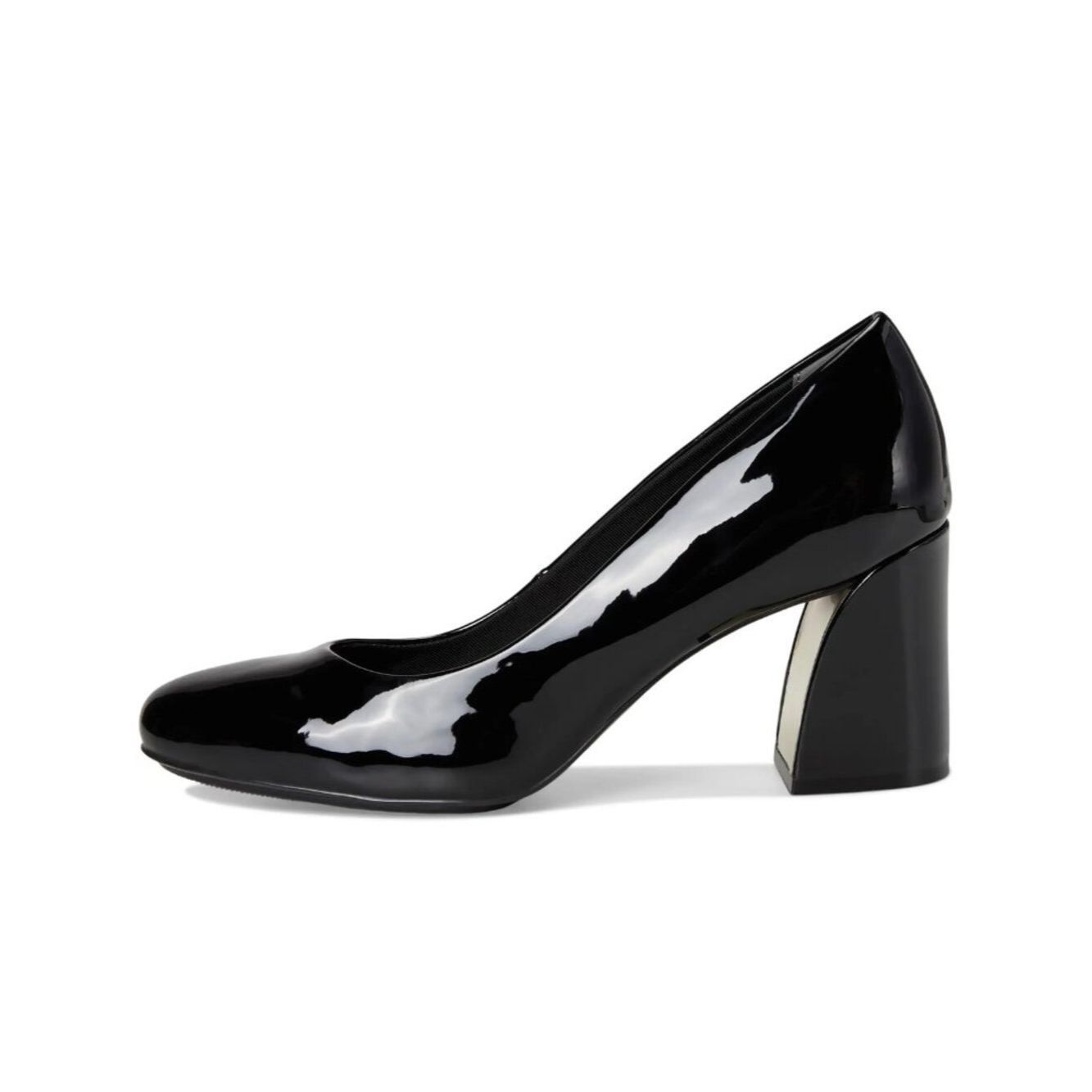 Anne Klein NWT New Anne Klein Graham Block Heeled Black Patent Pump Sh Size US 7 / IT 37 - 2 Thumbnail