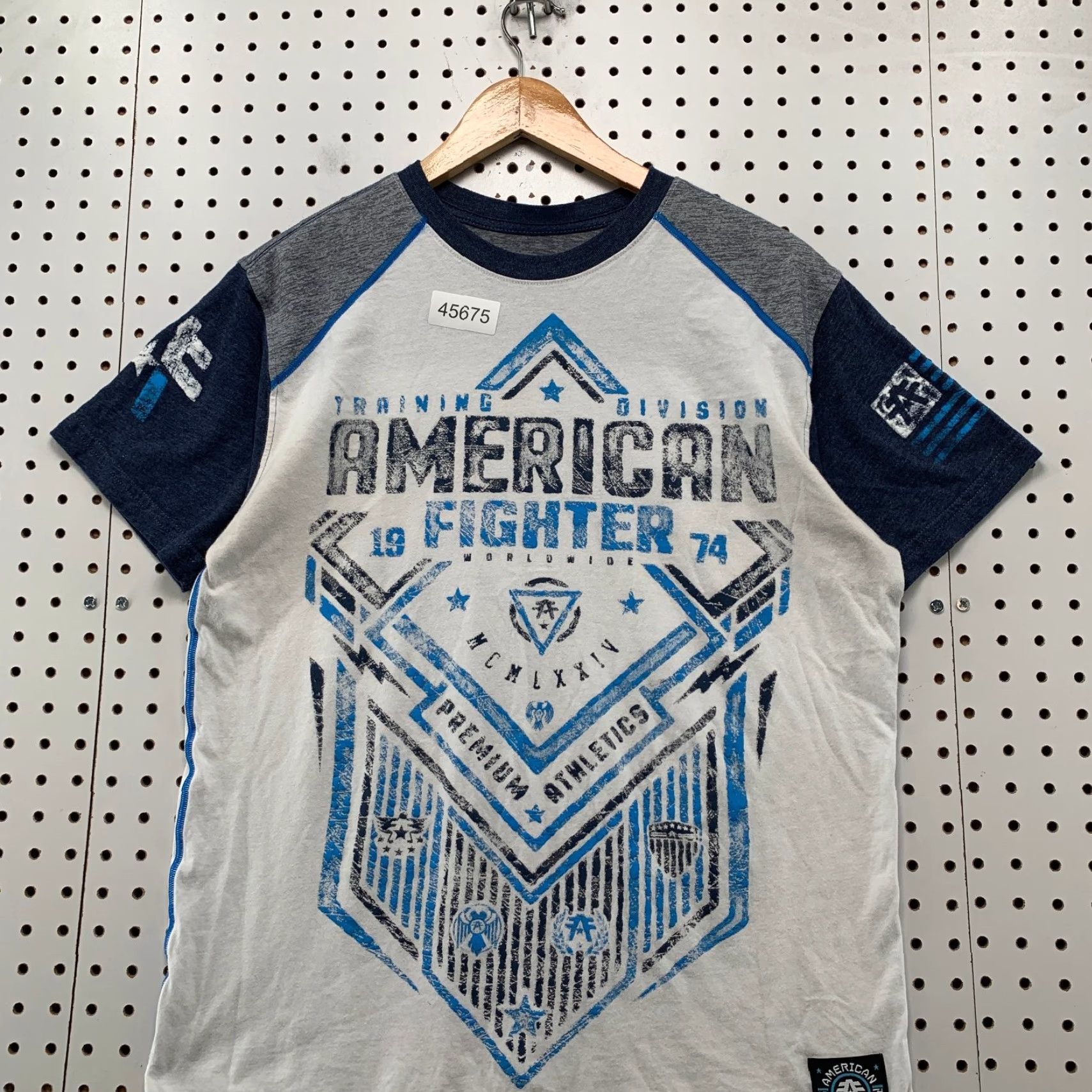 Vintage American Fighter Training T Shirt Mens M White Size US M / EU 48-50 / 2 - 2 Thumbnail