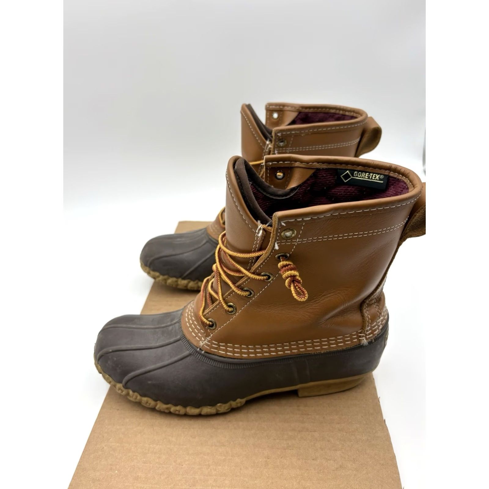 Vintage VINTAGE L.L.Bean Boots Duck Hunting Boots Gore-Tex Thinsulate Lined Made in USA Men 8 Tan/Brown Leather Waterproof Insulated Rubber Mid-Calf Boots Men Size US 8 / EU 41 - 5 Thumbnail