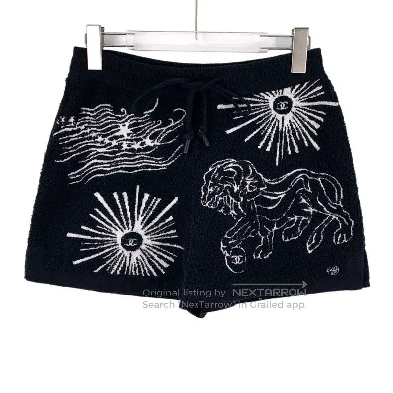 Chanel Chanel Black fireworks lion inlaid cotton drawstring knitt Size 24" / US 00 / IT 34 - 1 Thumbnail