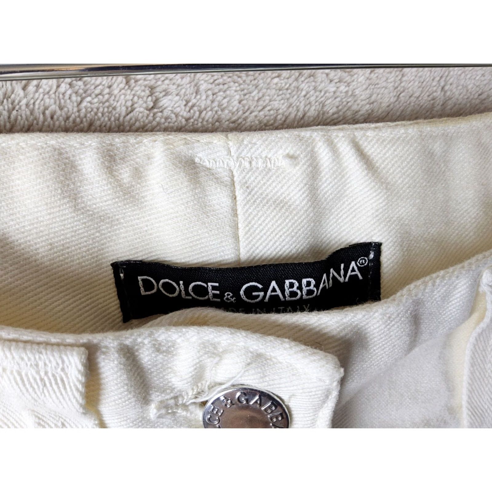 Dolce & Gabbana Dolce&Gabbana Jeans Women Rhinestone Pocket Beige 38 Size 38 Straight Pockets Vintage? (remove question) Size 26" / US 2 / IT 38 - 6 Thumbnail