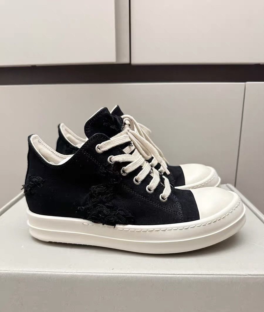 Rick Owens Rick Owens DRKSHDW black and white low-top distressed Size US 6 / IT 36 - 1 Thumbnail