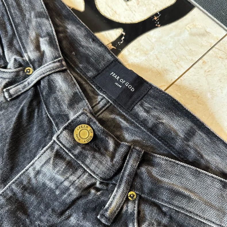Fear of God Fear of God Black water corrugated jeans Size US 32 / EU 48 - 3 Thumbnail