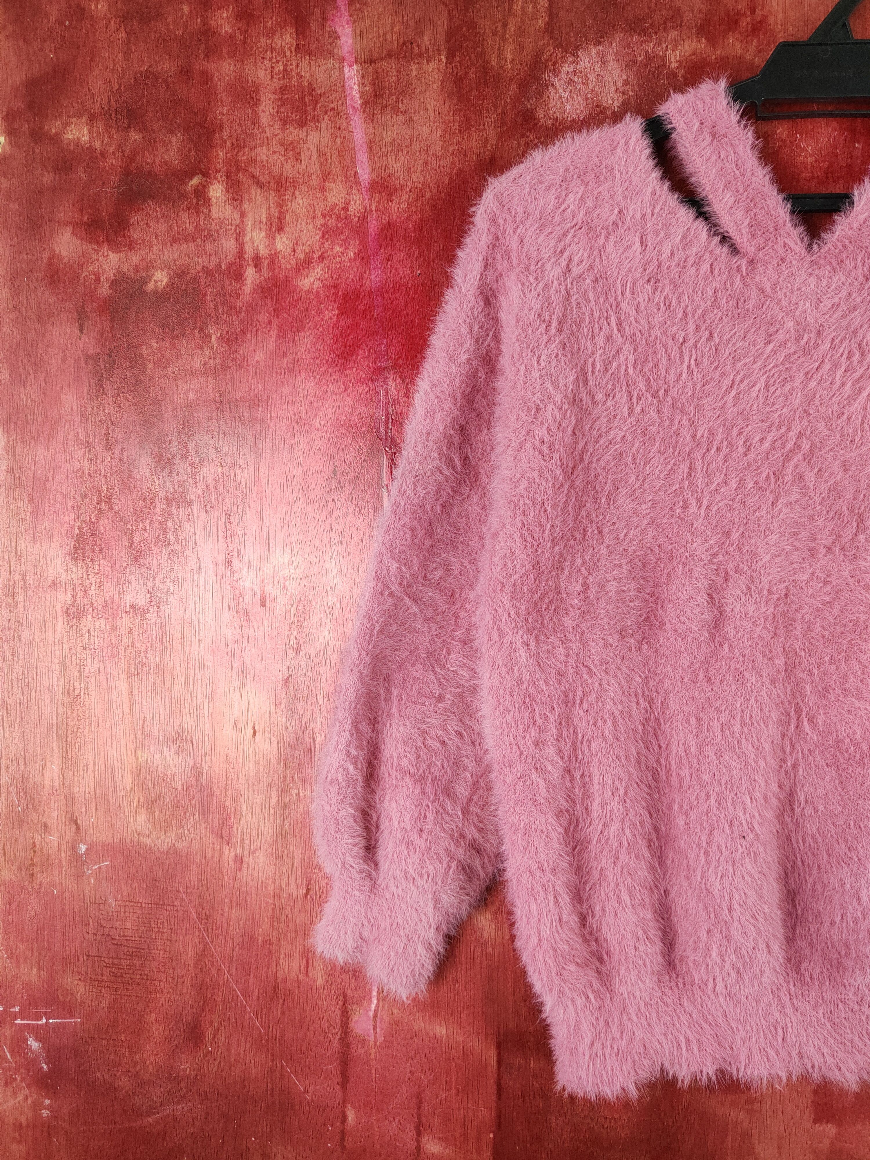 Homespun Knitwear × Japanese Brand × Vintage Japanese Brand Pink Shag Shaggy Fur Mohair Knitwear #S2176 Size M / US 6-8 / IT 42-44 - 8 Thumbnail