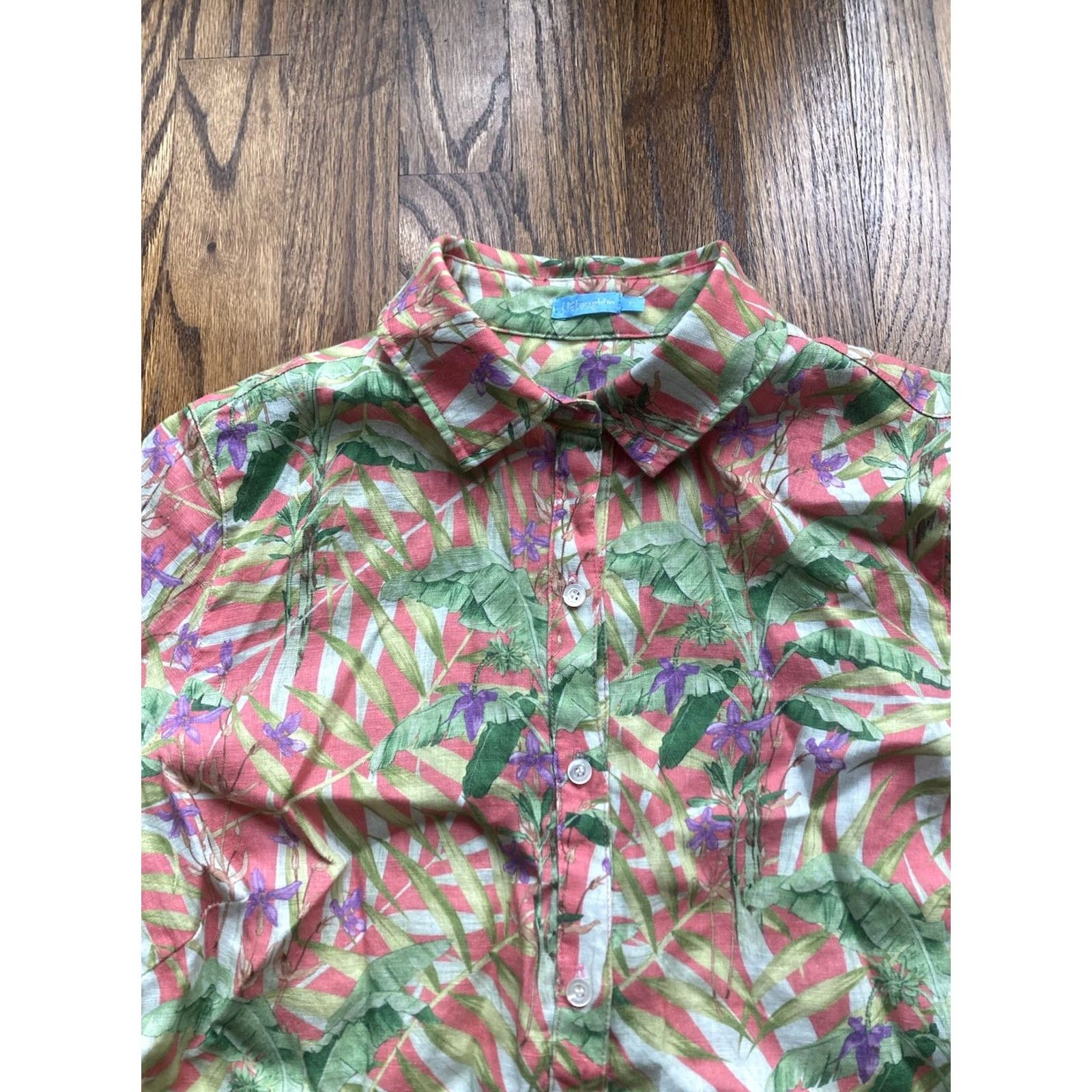 J.McLaughlin J.McLaughlin Womens Shirt Size XS 100% Linen Floral Beach Blouse Button Up Size XS / US 0-2 / IT 36-38 - 4 Thumbnail
