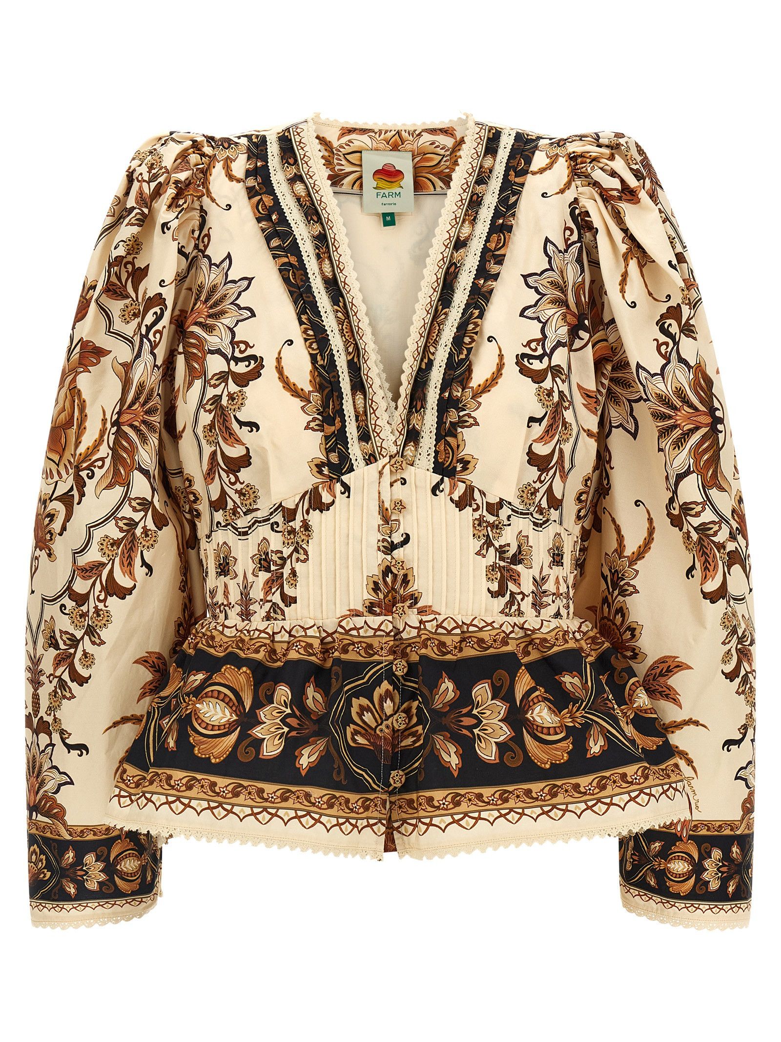 Farm Rio 'Majestic Garden Sand' blouse Size M / US 6-8 / IT 42-44 - 1 Thumbnail