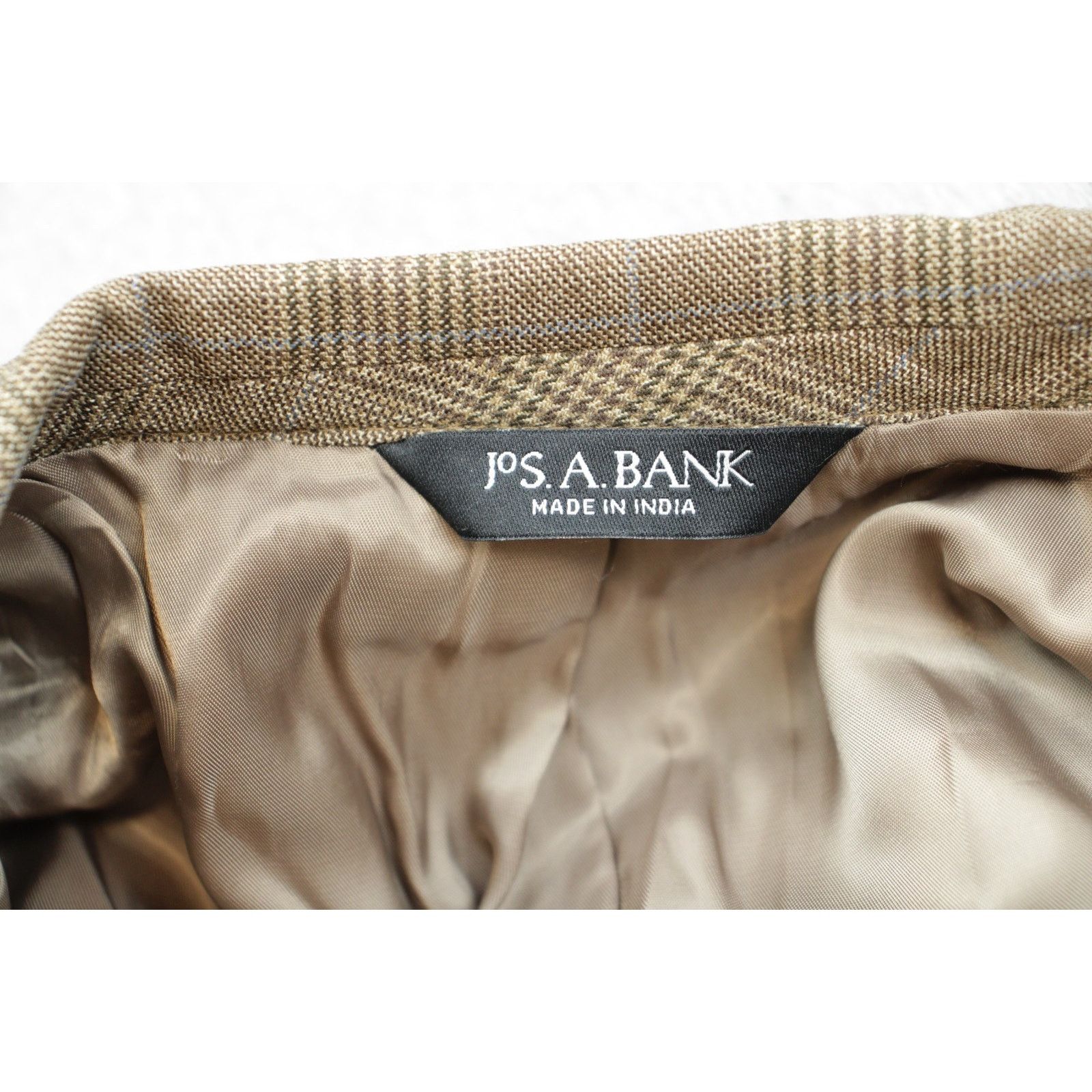 Jos. A. Bank Jos A Bank Blazer Mens 40R Brown Glen Plaid 100% Wool Size 40R - 7 Thumbnail