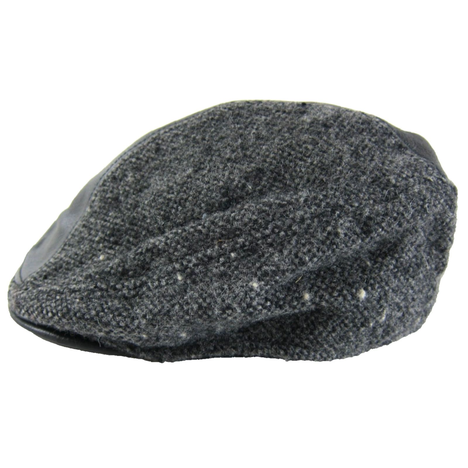 Stacy Adams VINTAGE Stacy Adams Wool Leather Cabbie Hat Newsboy Cap L/XL Black Men Size ONE SIZE - 5 Thumbnail