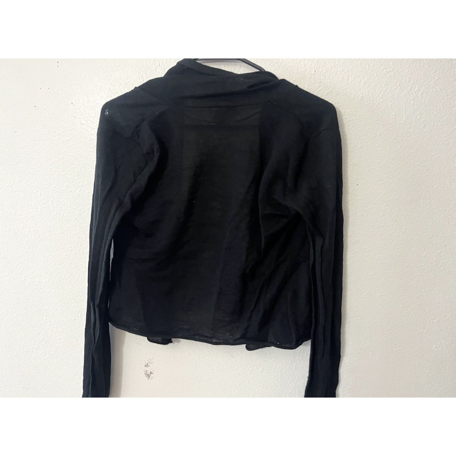 H&M H&M Cardigan Sweater Black Open Front Knit Slim Cardigan Womens Small Regular Fit Knit - Black Long Sleeve Casual Seasonal Size S / US 4 / IT 40 - 3 Thumbnail