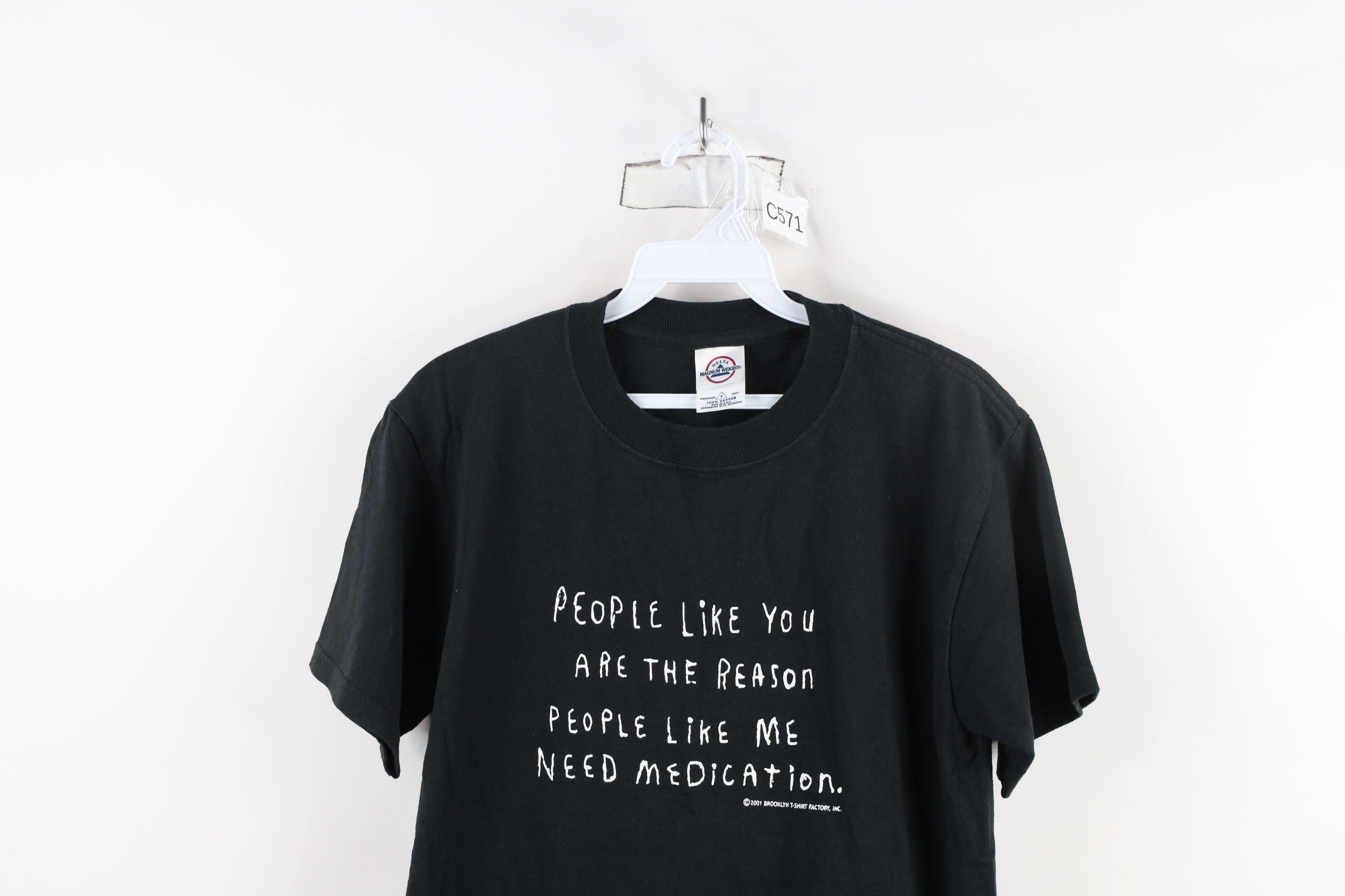 Vintage Vintage Y2K 2001 the Reason People Need Medication T-Shirt Size US S / EU 44-46 / 1 - 2 Thumbnail