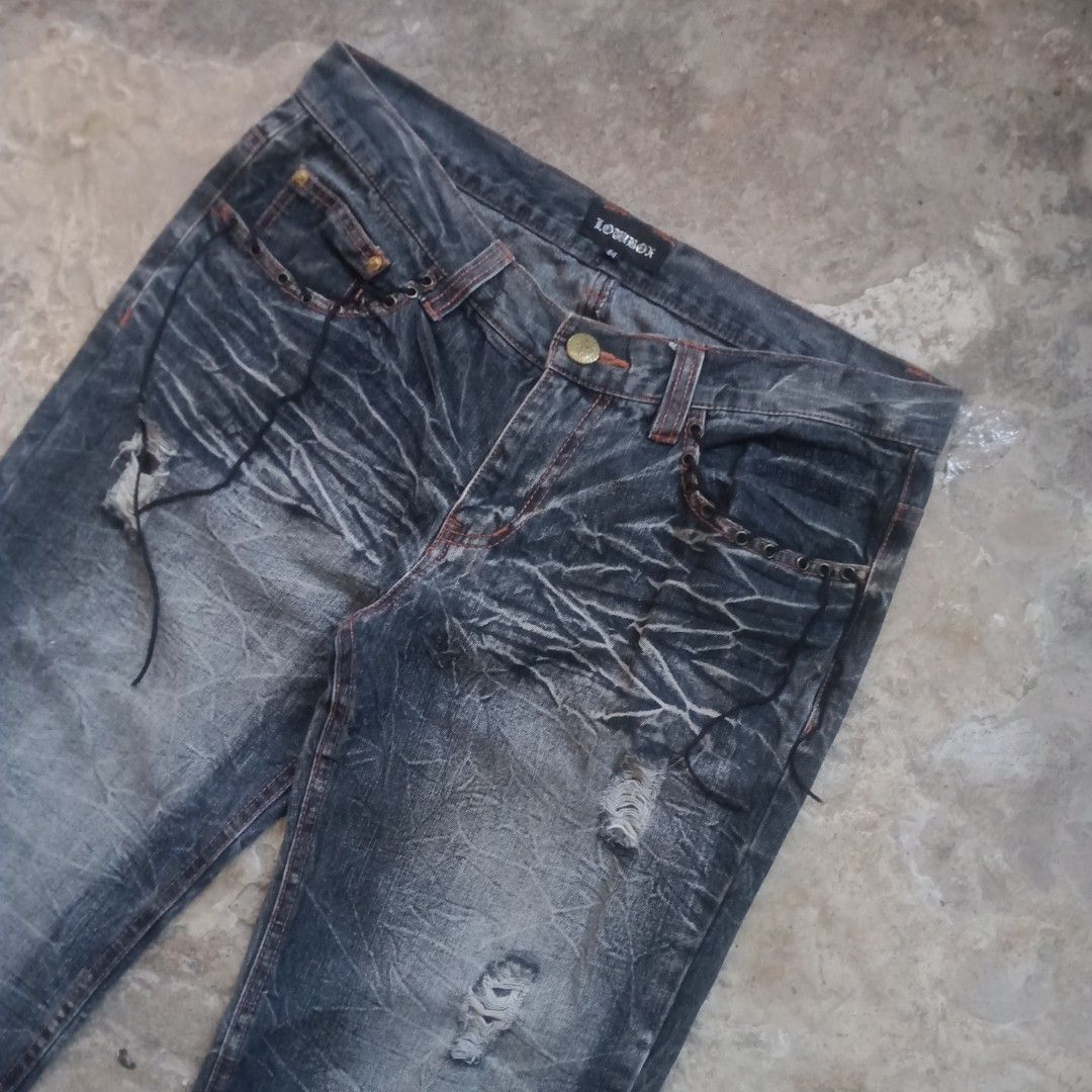20471120 × Beauty Beast × Japanese Brand Japanese flare ripped lownox retro punk style Size US 32 / EU 48 - 2 Thumbnail