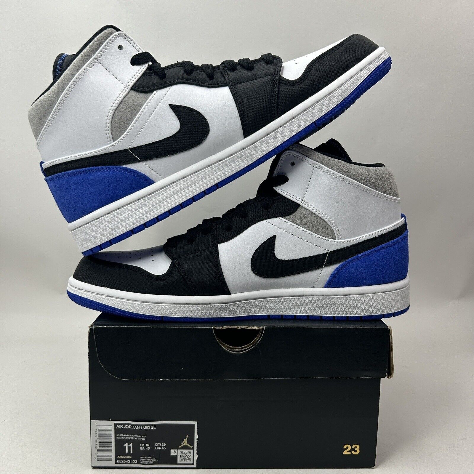 Nike Nike Air Jordan 1 Retro Mid SE “Blue Union/Royal Black Toe” Size US 11 / EU 44 - 3 Thumbnail