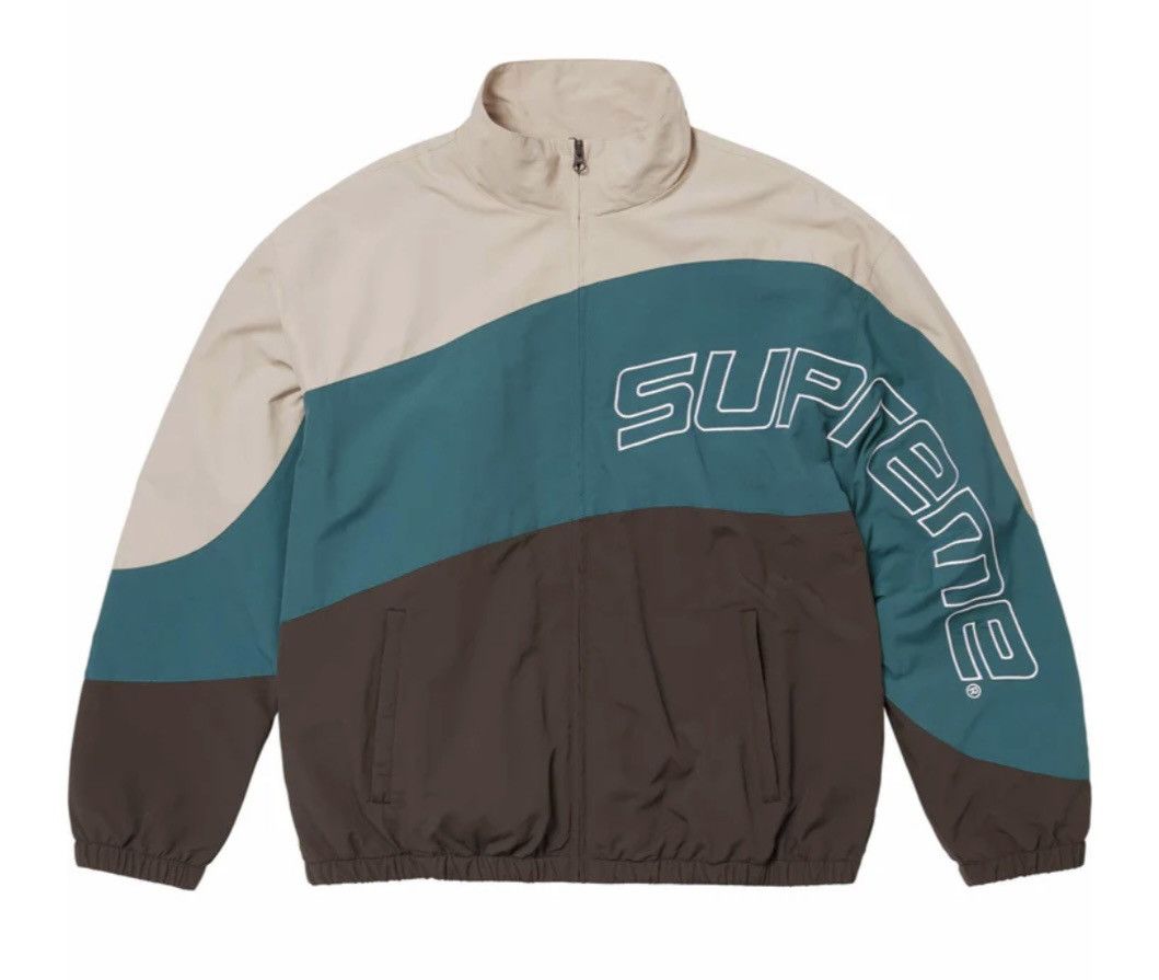 image of Supreme Curve Track Jacket in Brown, Men's (Size 2XL)