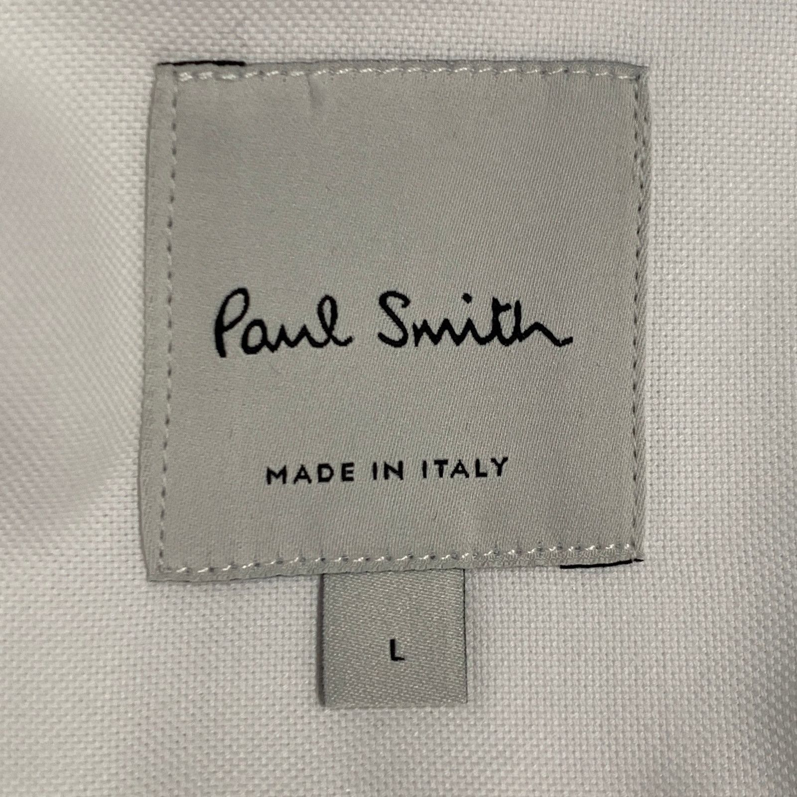 Paul Smith White Contrast Trim Cotton One Pocket Long Sleeve Shirt Size US L / EU 52-54 / 3 - 7 Thumbnail