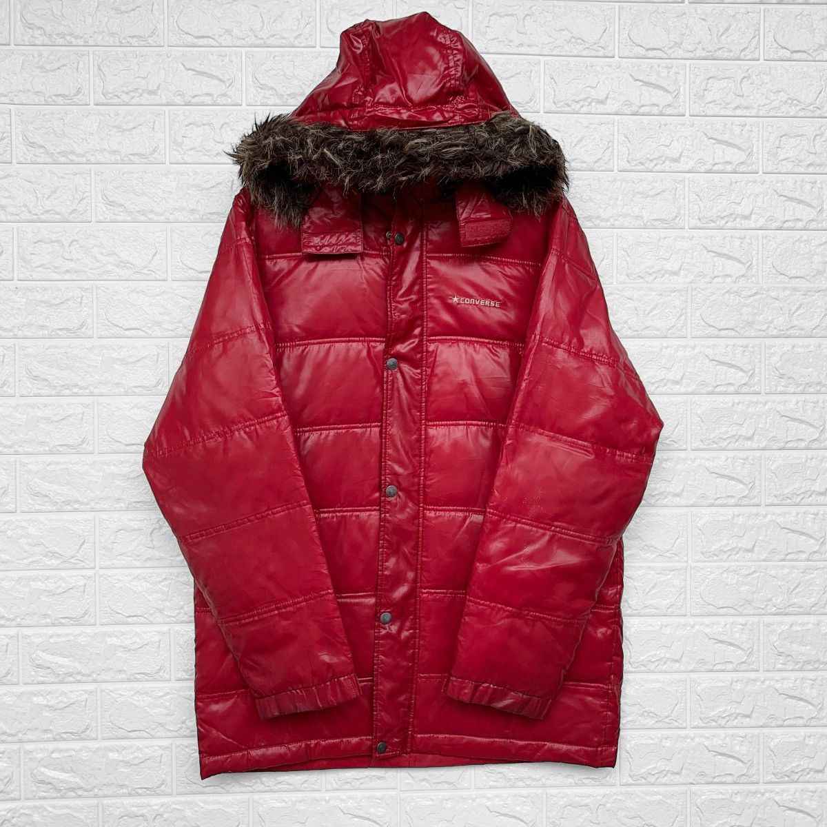 Converse Converse Puffer Fur Hoodie Jacket Size US M / EU 48-50 / 2 - 1 Thumbnail