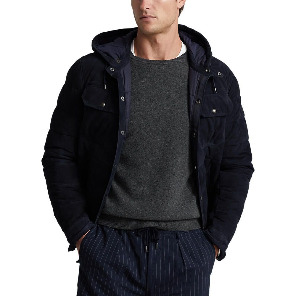 Polo Ralph Lauren 🇺🇸 NEW❗️Ralph Lauren Polo Quilted Suede Hooded Jacket Size US S / EU 44-46 / 1 - 3 Thumbnail