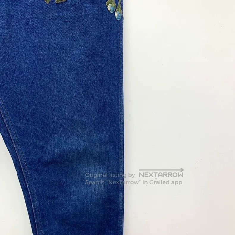 Gucci Gucci Dark blue floral tiger embroidered cotton casual den Size 42" / US 20 - 4 Thumbnail