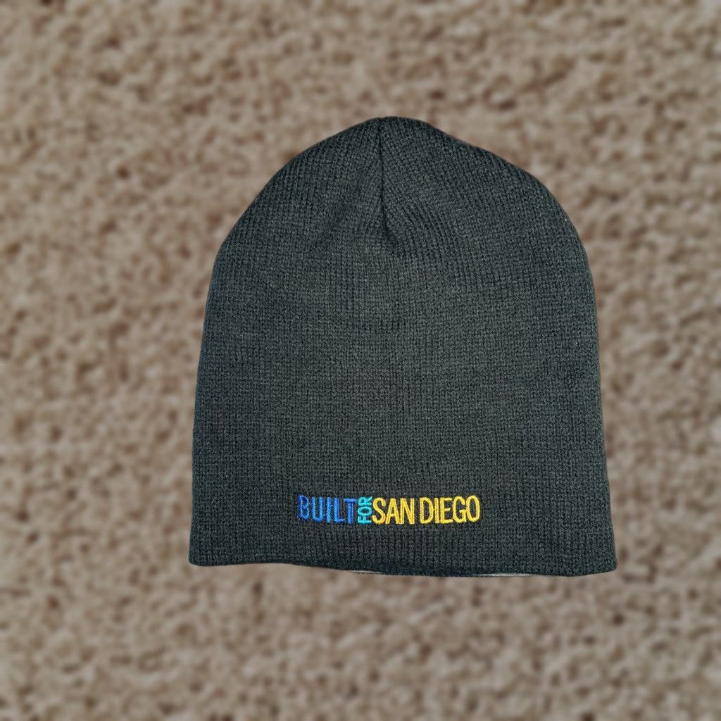 Port & Company Port & Company Beanie Hats Black Knit 100% Acrylic One Size Adult Men - Built For San Diego Beanie Toque Knit Cap Size ONE SIZE - 1 Thumbnail