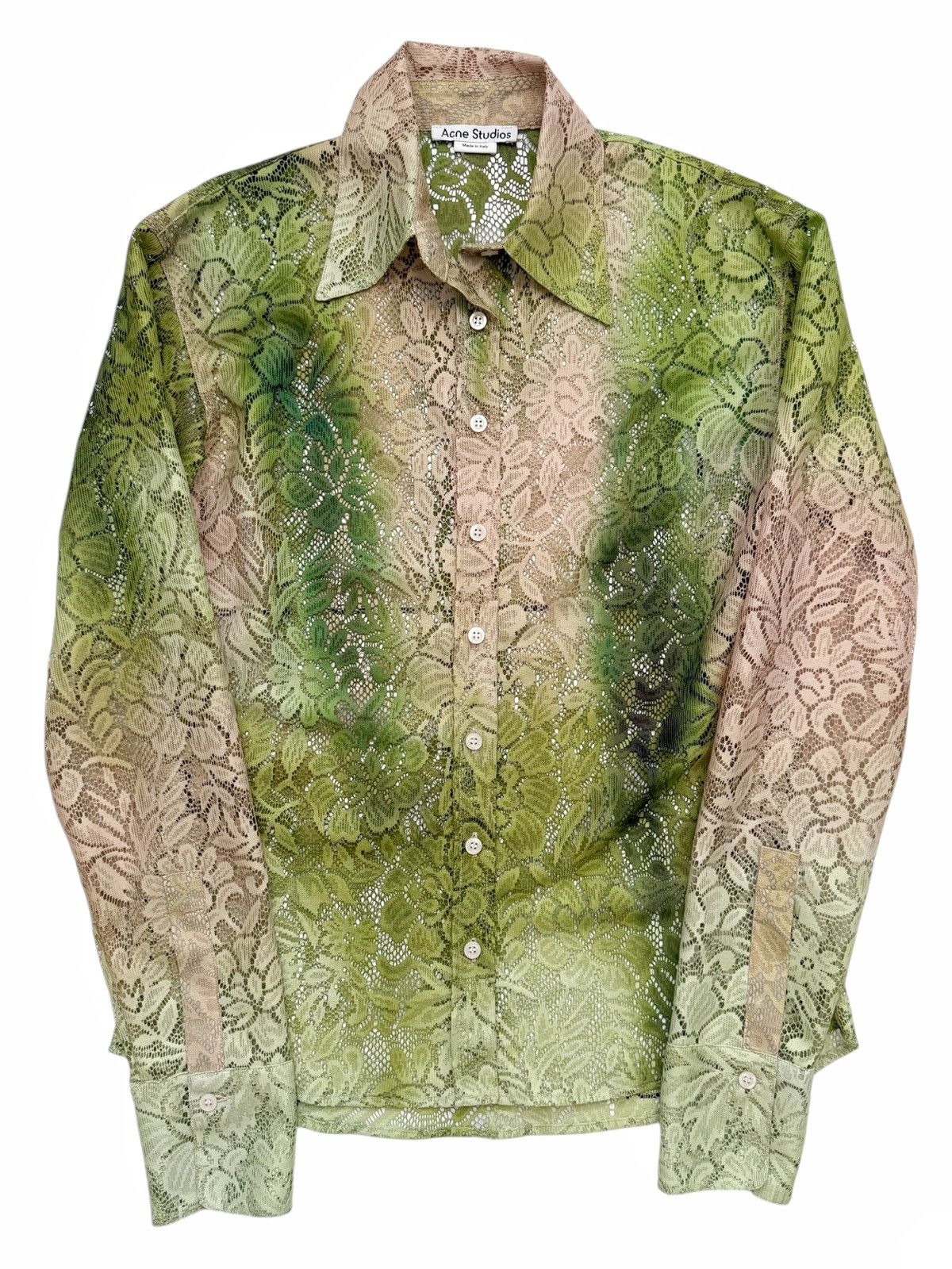Acne Studios Mesh Foliage Button Shirt Size XS / US 0-2 / IT 36-38 - 1 Thumbnail