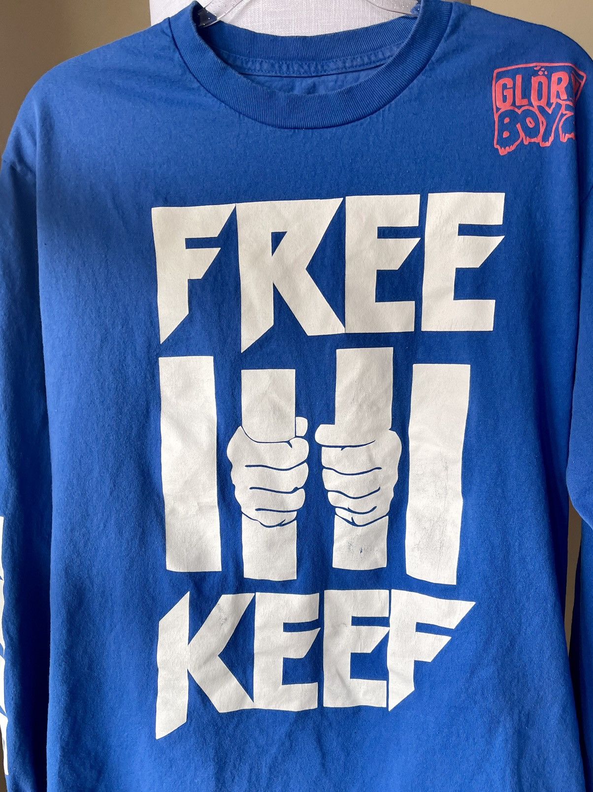 image of Free Keef Been Trill Blue Long Sleeve Shirt Large, Men's