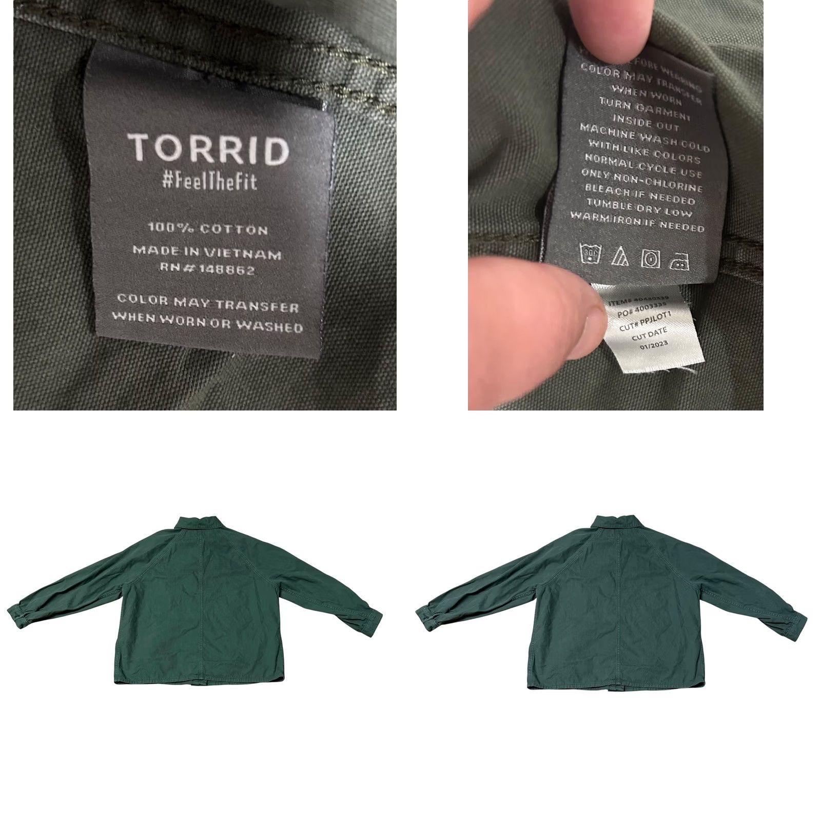 Torrid VINTAGE Torrid Green Utility Military Full Zip Button Up Jacket Women's Plus Size 0 Size XS / US 0-2 / IT 36-38 - 8 Thumbnail