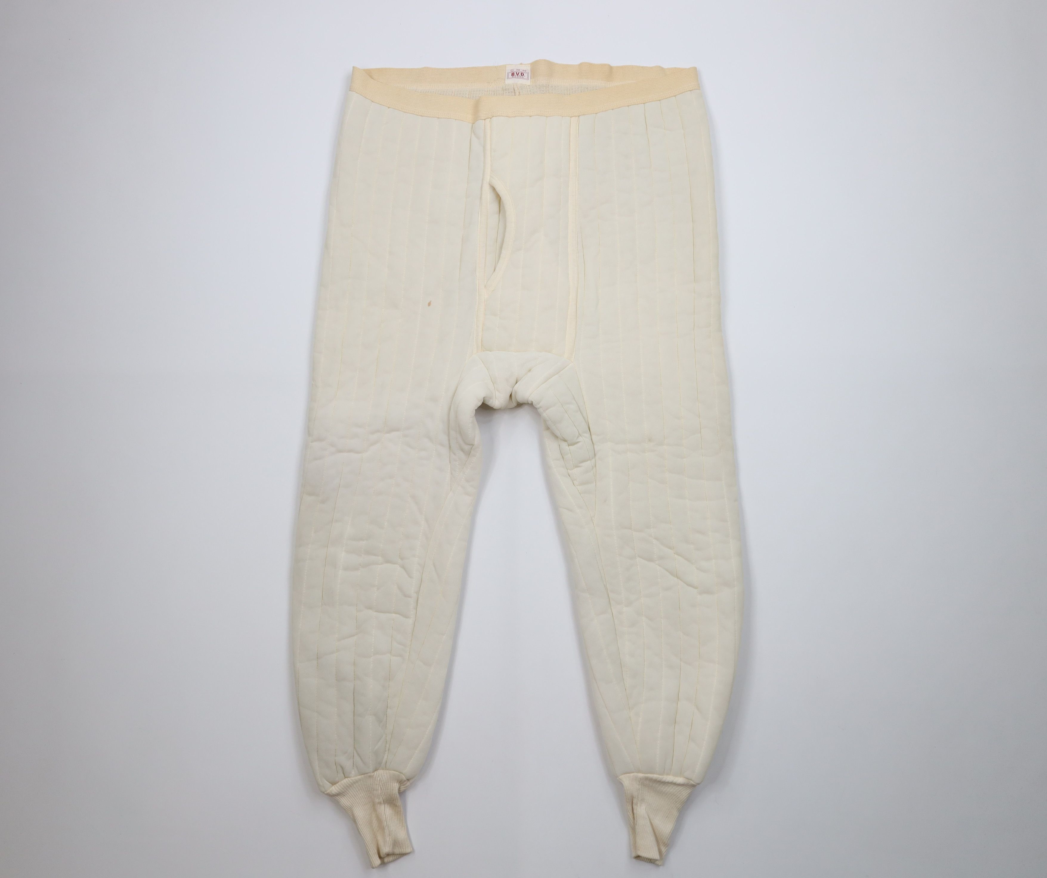 Vintage Vintage 40s 50s BVD Waffle Knit Lined Insulated Pants USA Size US 36 / EU 52 - 1 Thumbnail